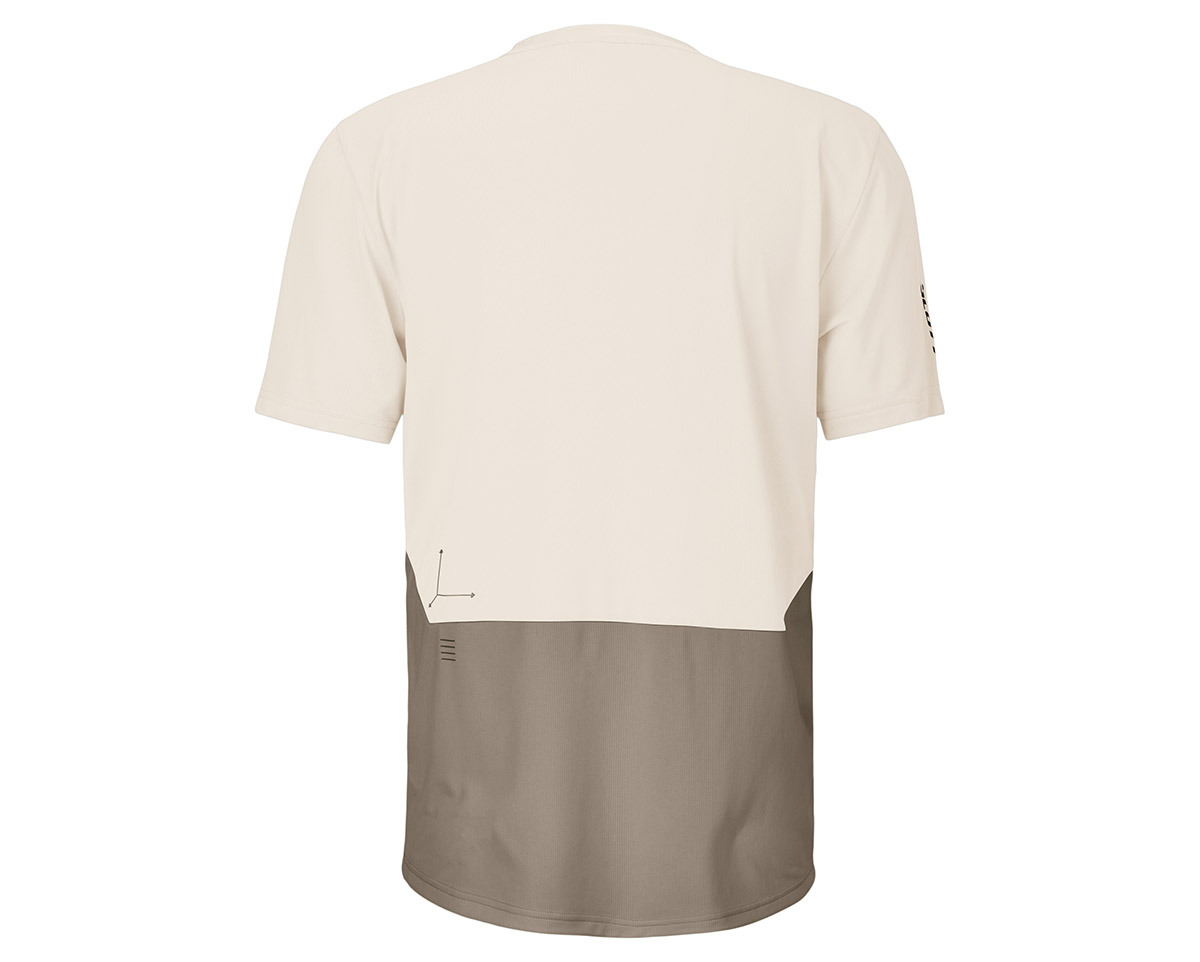 T-shirt manches courtes Homme VERTIC ZIP Coton Blanc/Beige