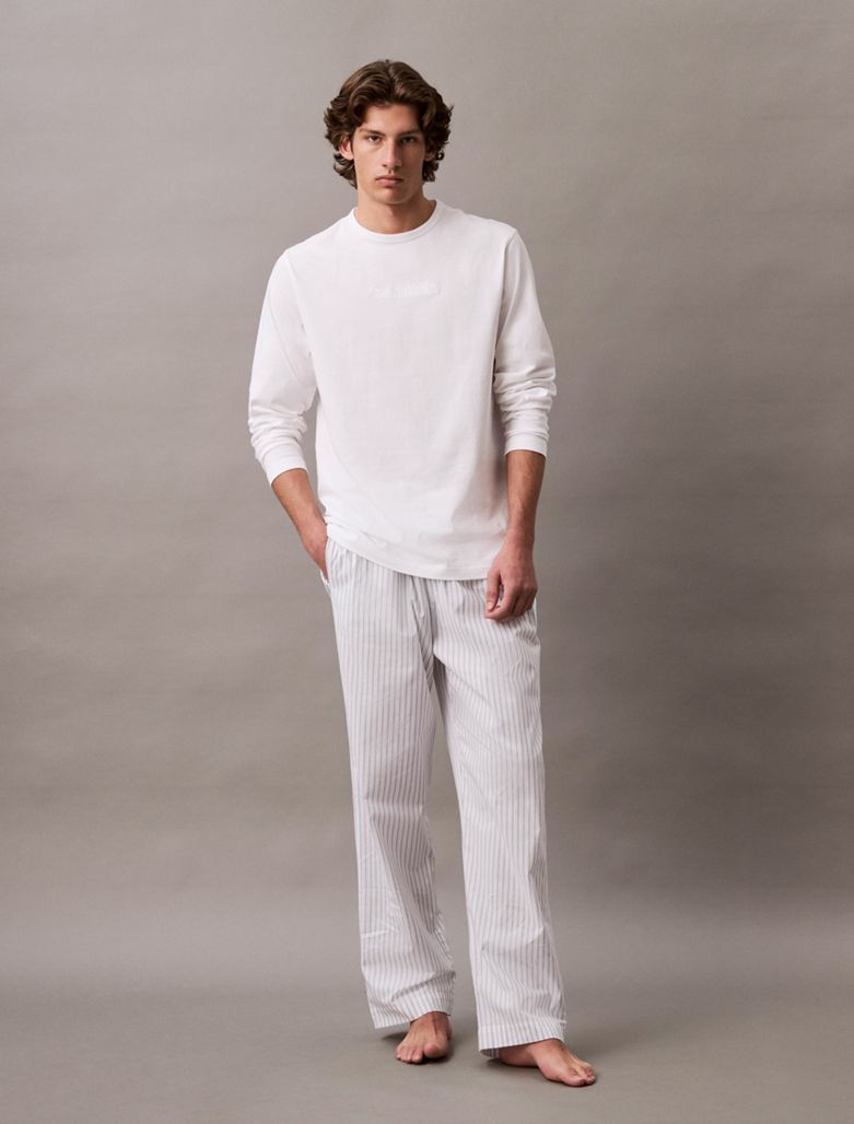 ENSEMBLE DE PYJAMA EN POPLINE DE COTON - T-SHIRT & PANTALONS