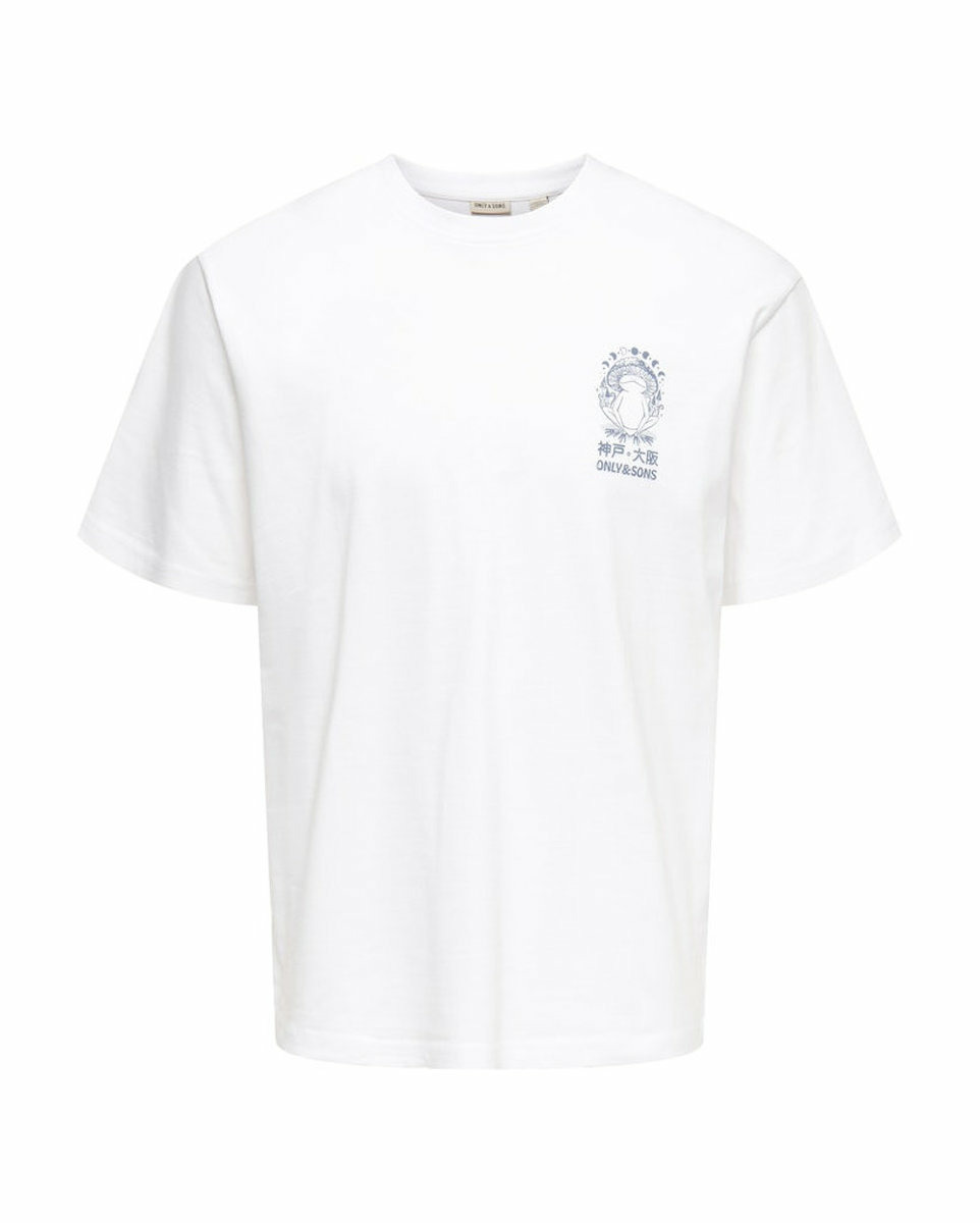 T-shirt Homme ONSFRED LIFE RLX SS PRINT TEE NOOS Blanc