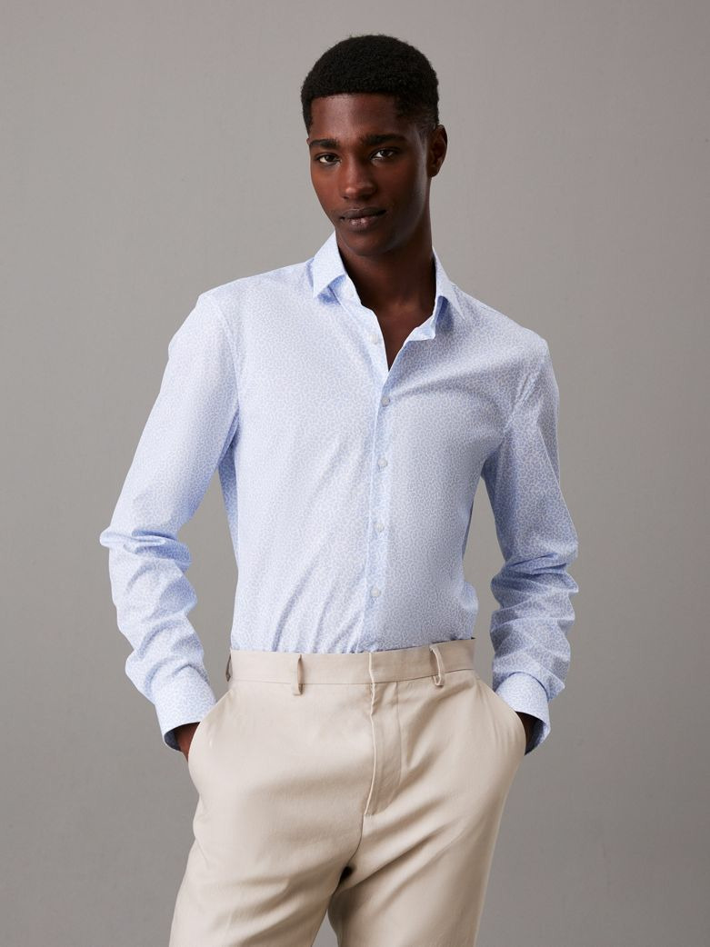CHEMISE FLORALE EN POPLIN SLIM