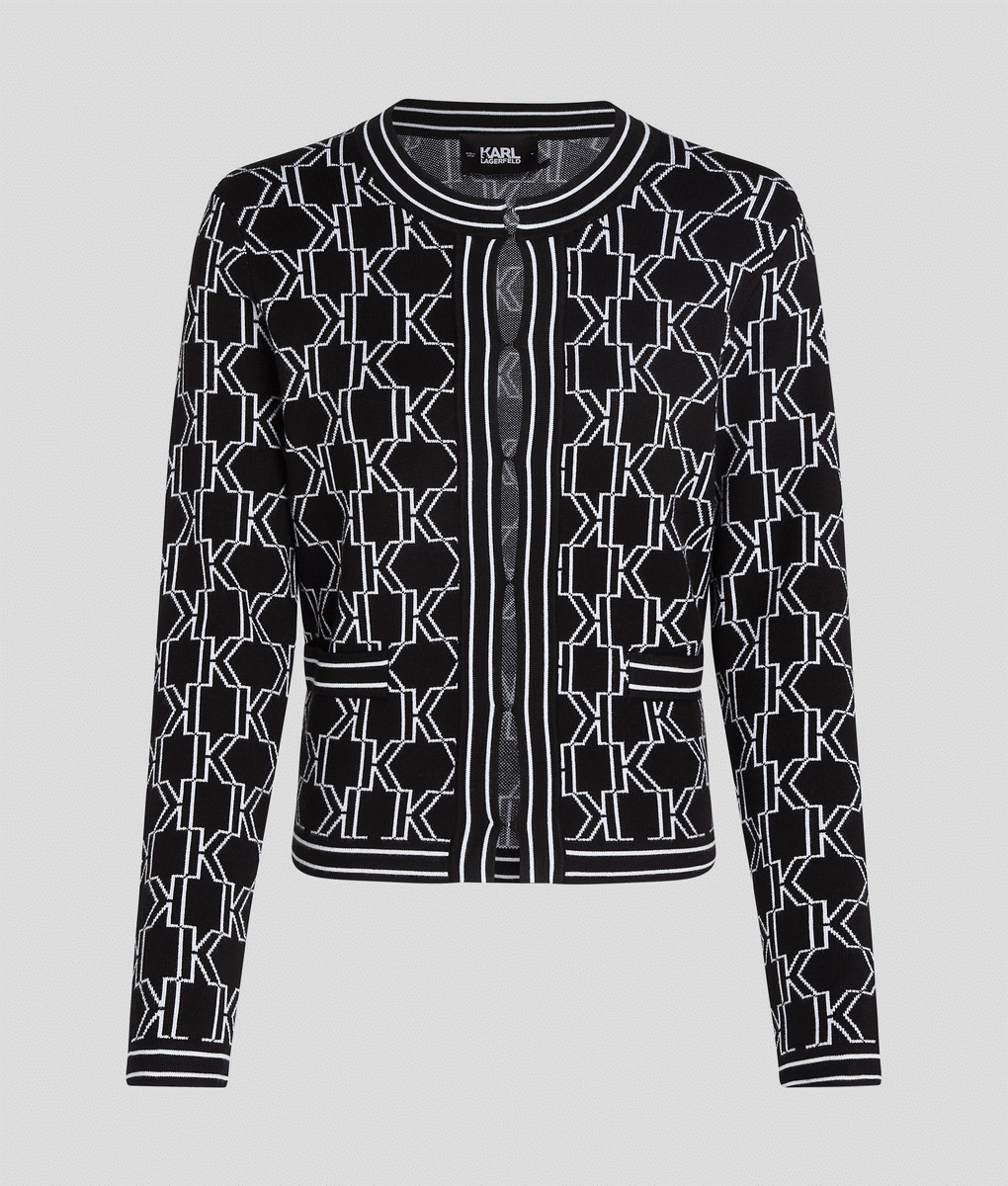 KL MONOGRAM KNIT CARDIGAN