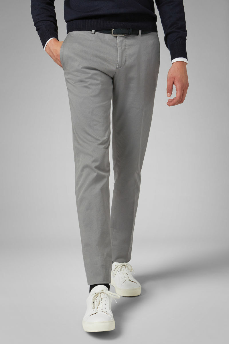 Pantalon En Coton Stretch Coupe Slim