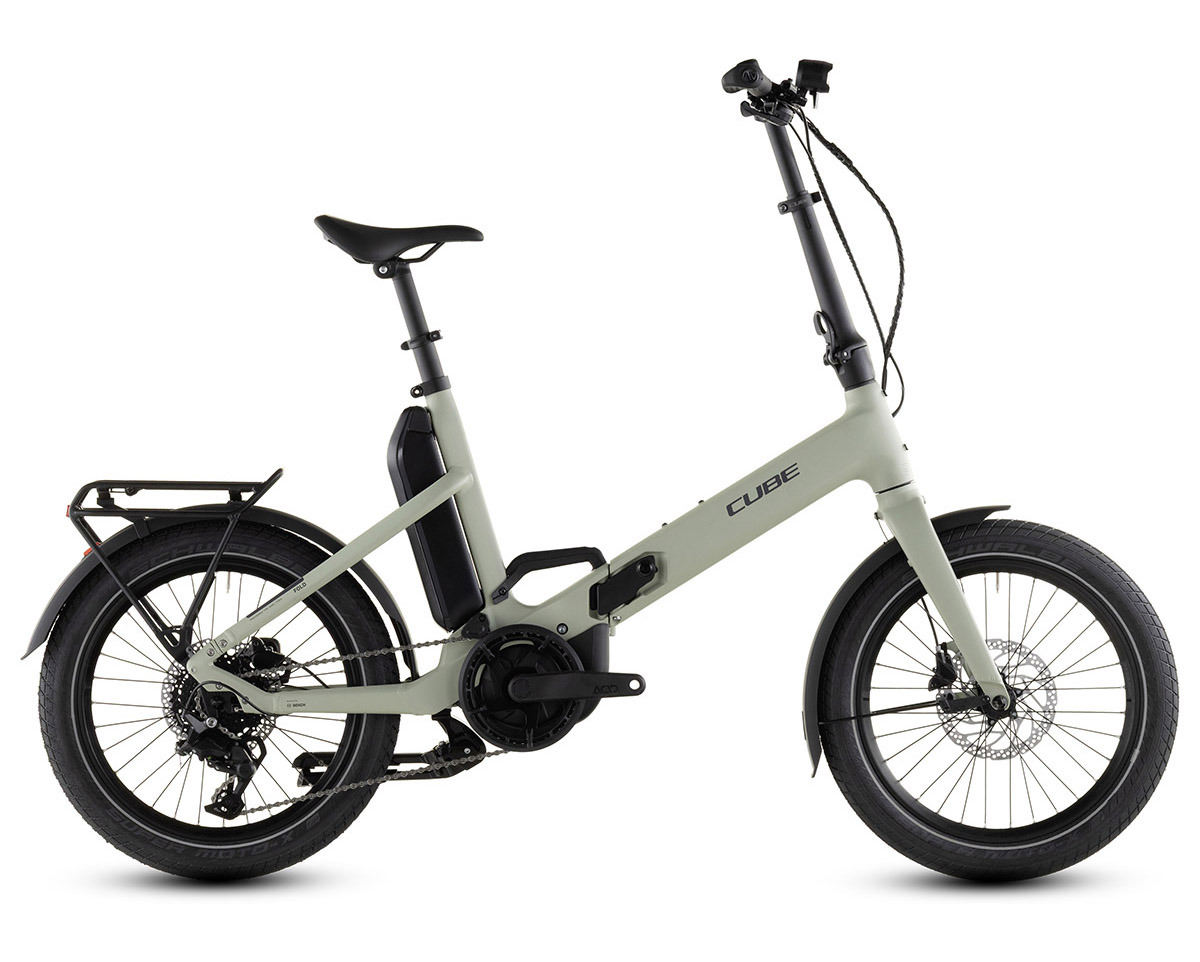 Vélo urbain pliant électrique FOLD HYBRID 545 Vert Pois