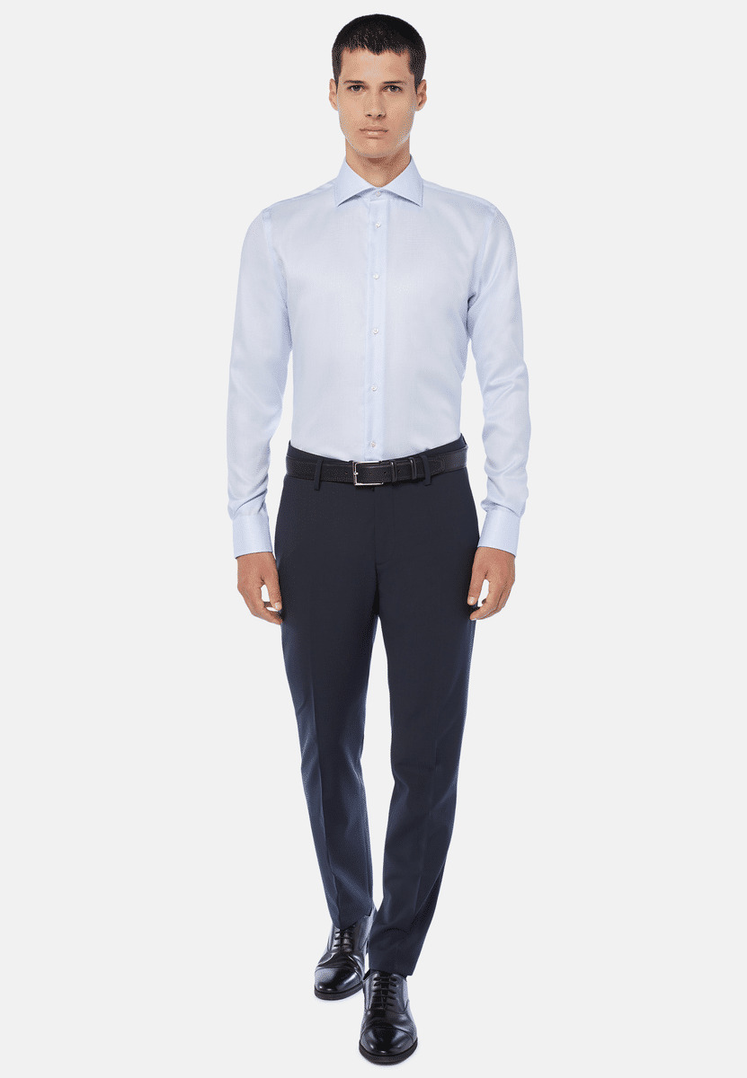 Chemise En Sergé De Coton Bleu Clair Regular Fit