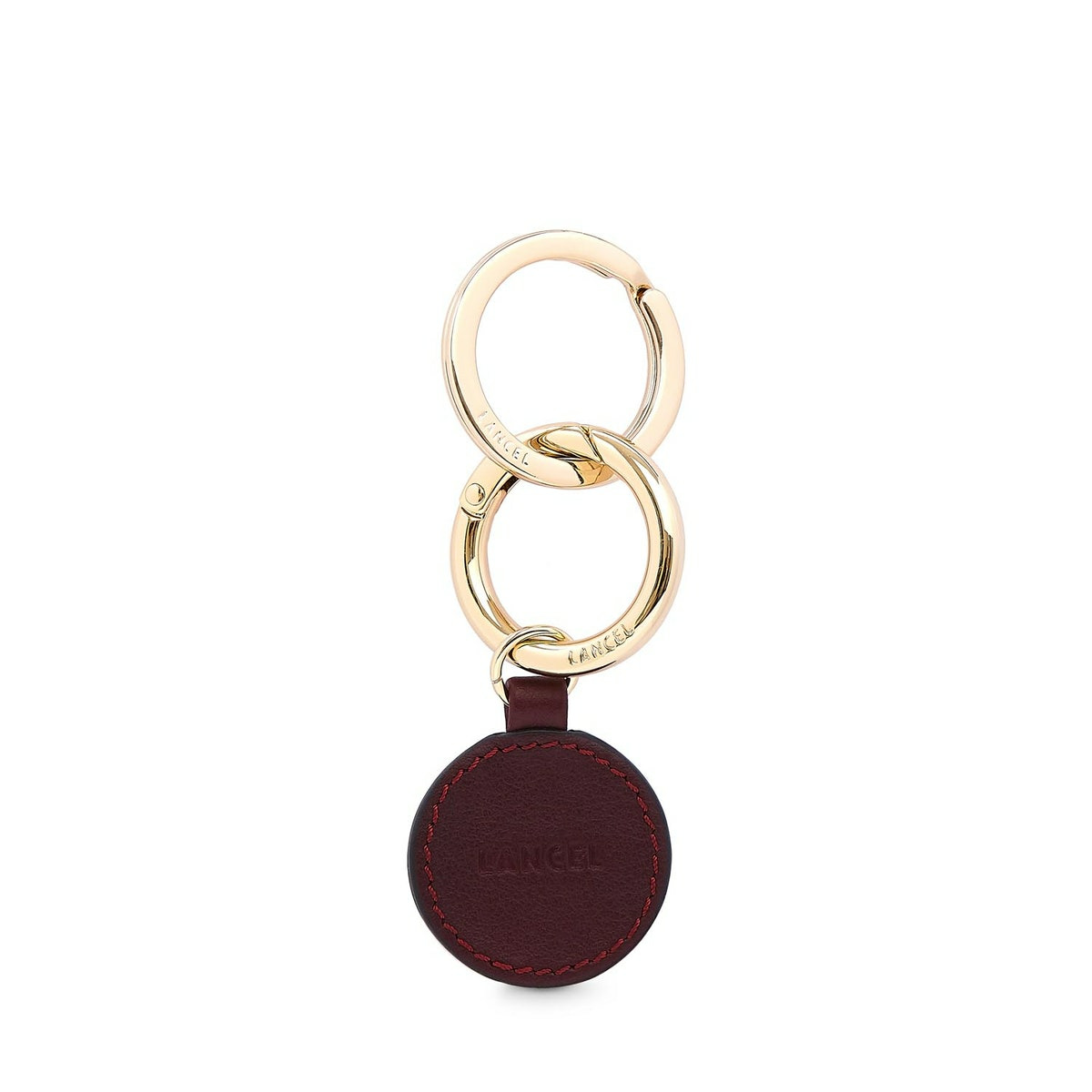 Charms de Lancel - Base tag cuir - Cassis