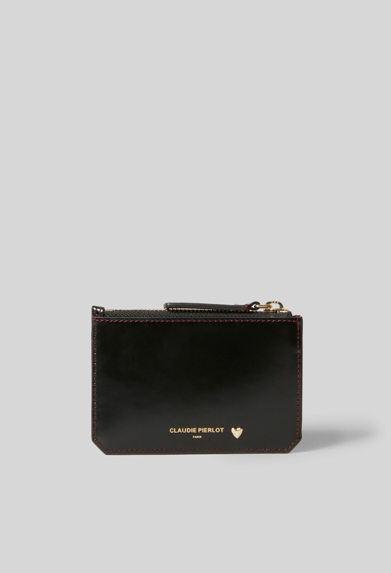 Porte carte cuir coeur doré