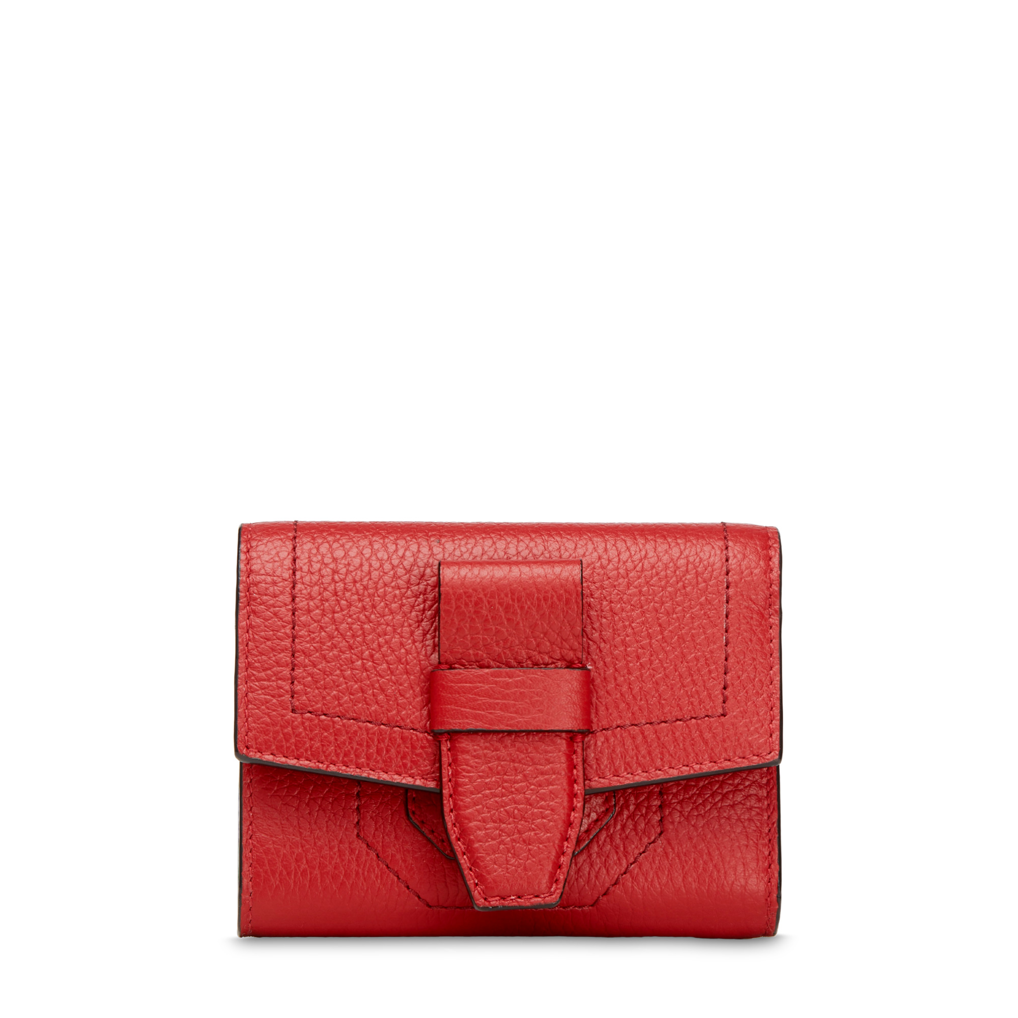Neo Charlie de Lancel - Portefeuille compact medium rabat - Grand modèle - Rouge Lancel