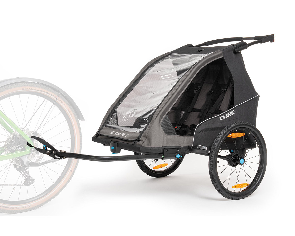 Remorque pour enfant 2 places DOUBLE PURE Noir/Gris