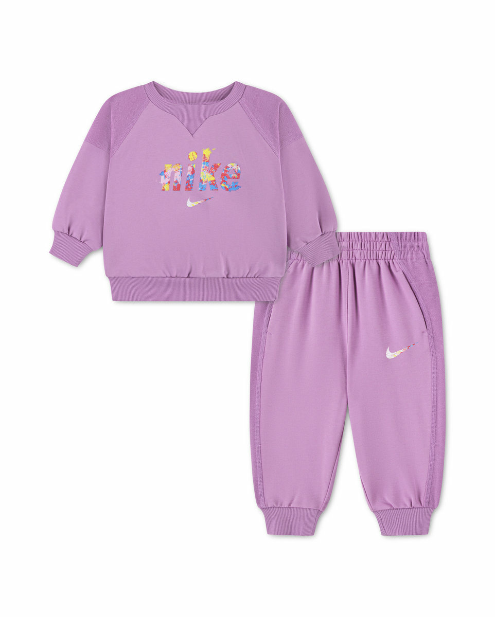 Ensemble de survetement Bébé NKN E1D1 GFX FT CREW SET Rose