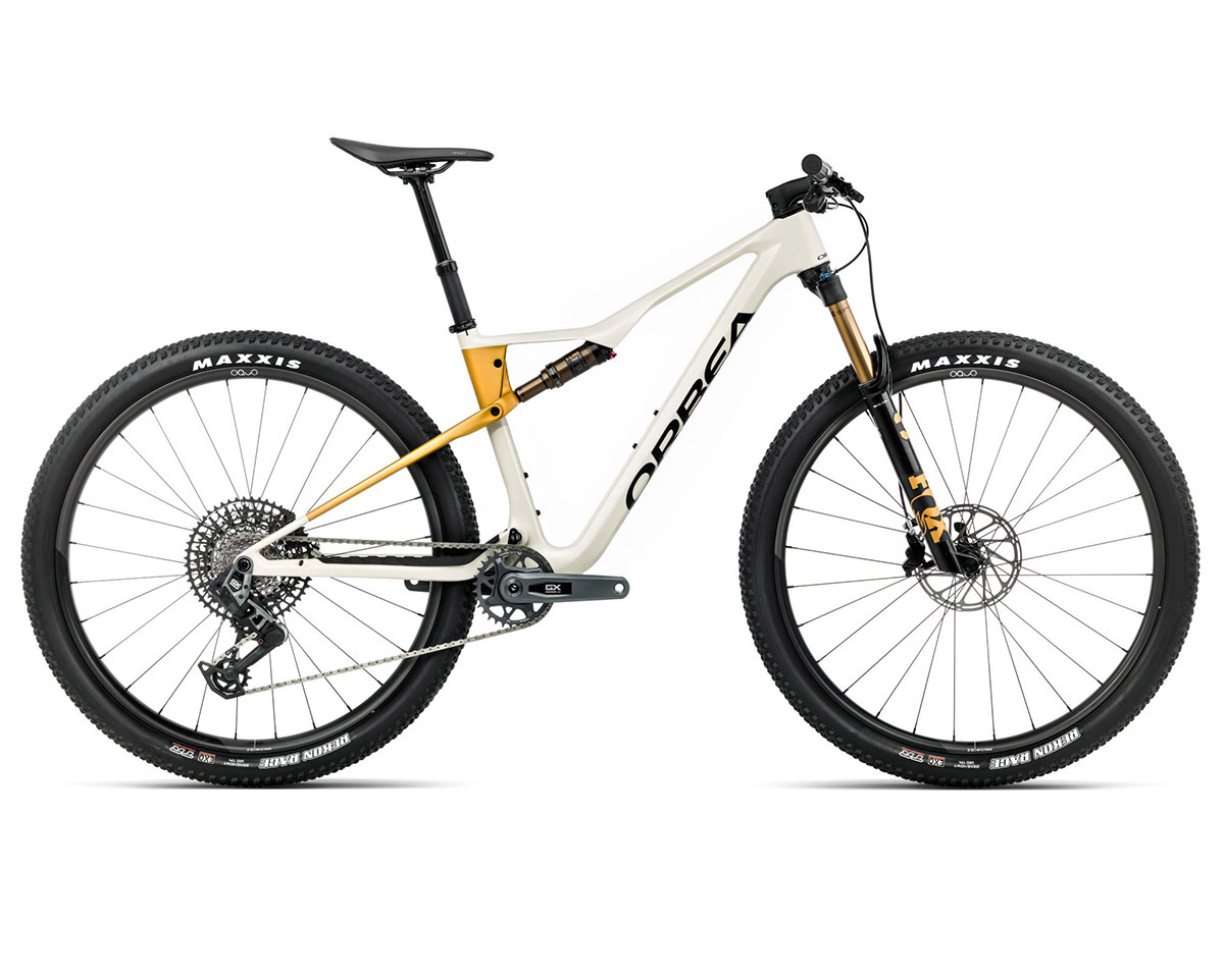 VTT tout suspendu OIZ M10 AXS Blanc Ivoire/Jaune Bourdon