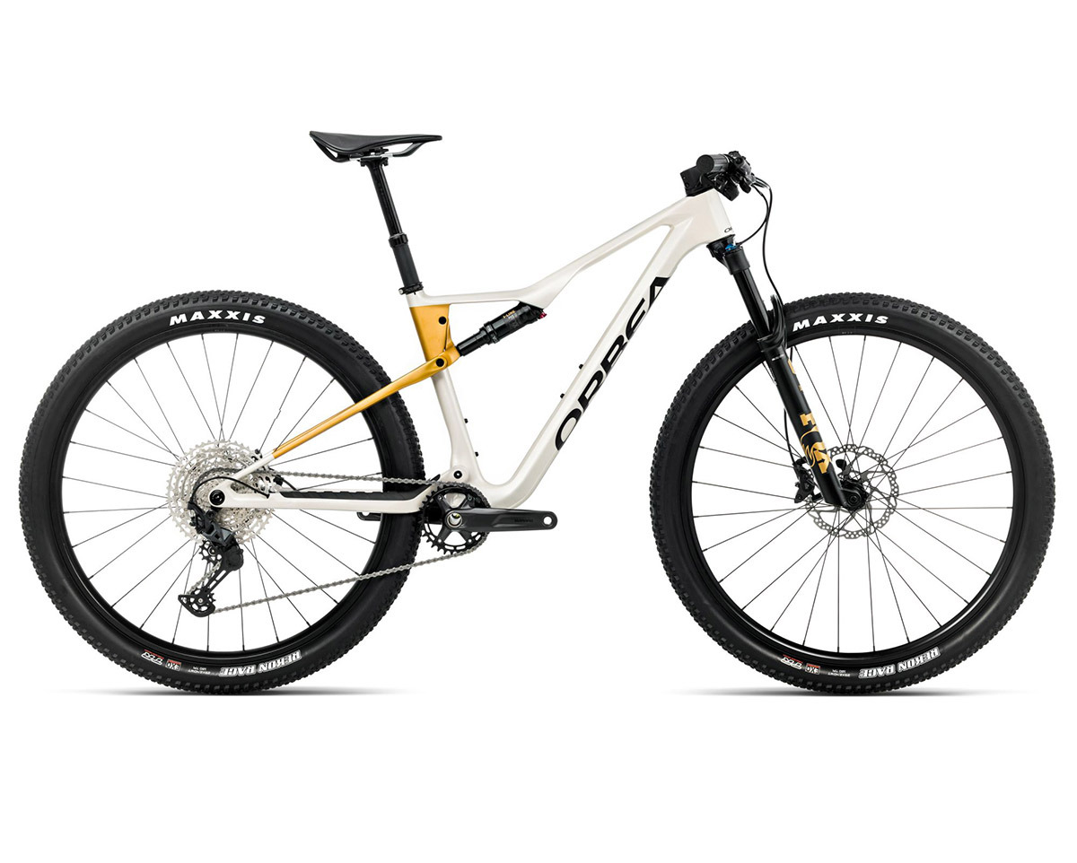 VTT tout suspendu OIZ M30 Blanc Ivoire/Jaune Bourdon