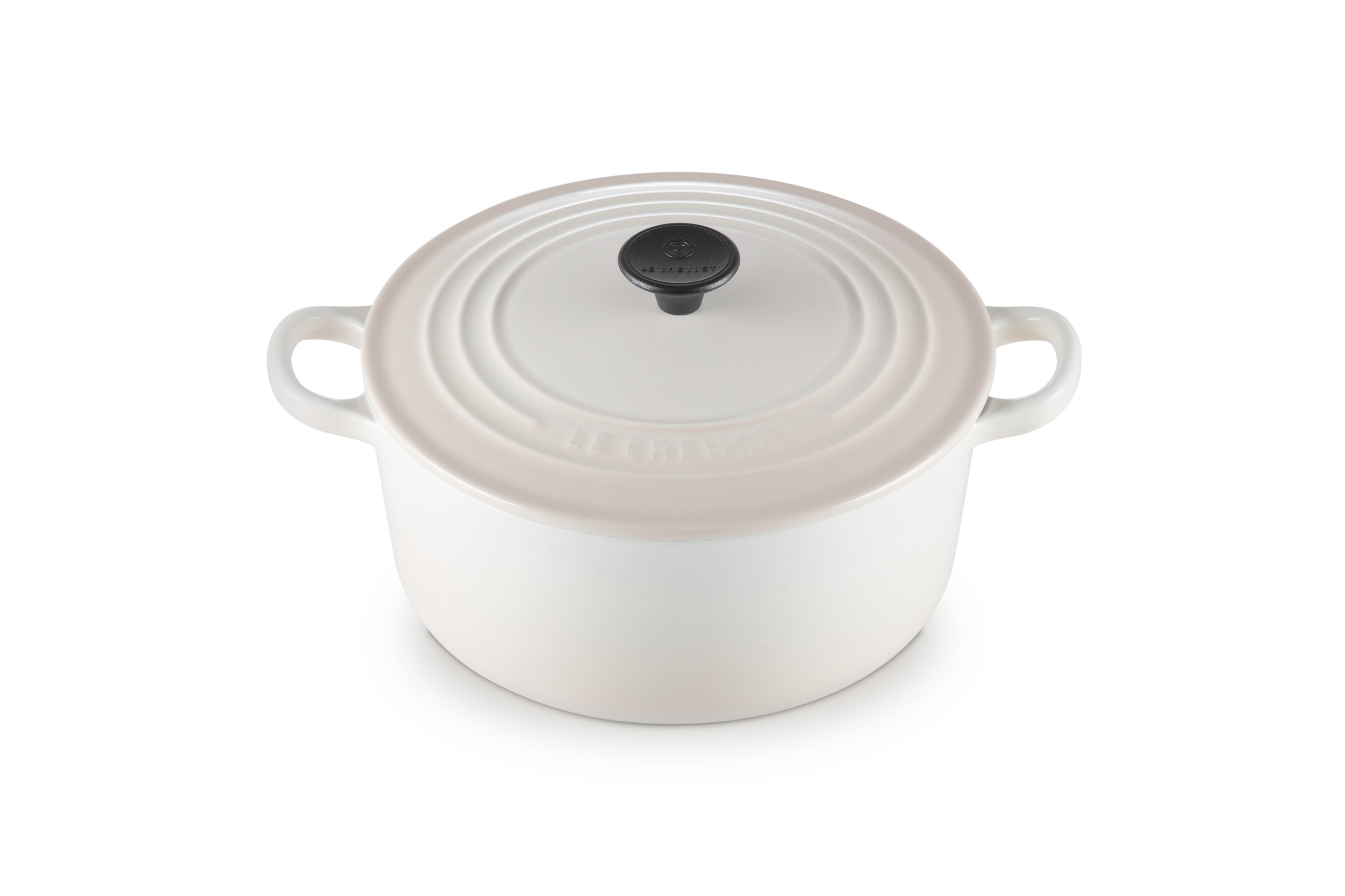 Cocotte ronde 22cm en fonte émaillée meringue