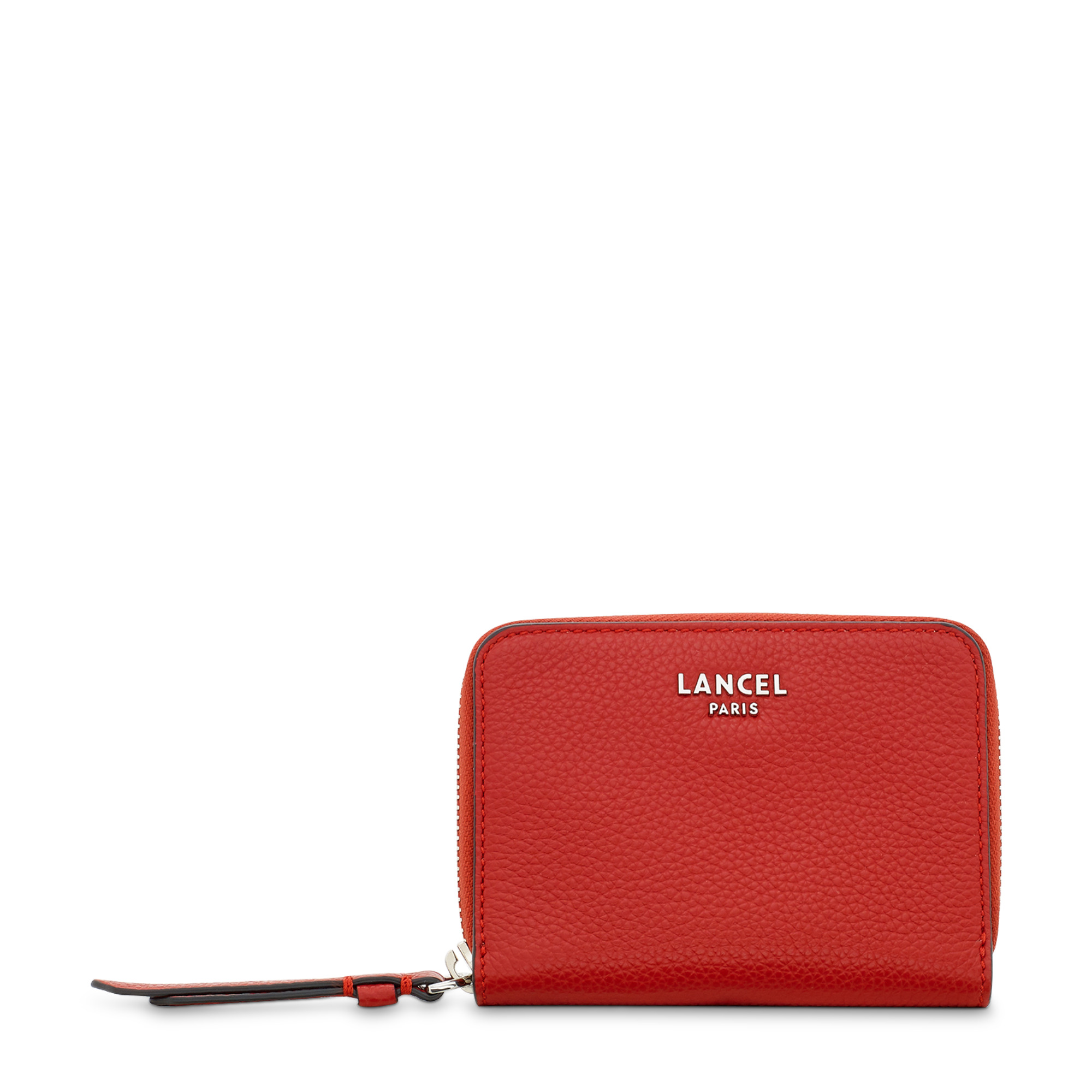 Lettrines de Lancel - Portefeuille continental zippé - Petit modèle - Rouge Lancel