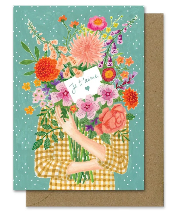 Carte Je t'aime bouquet - Mélanie Voituriez
