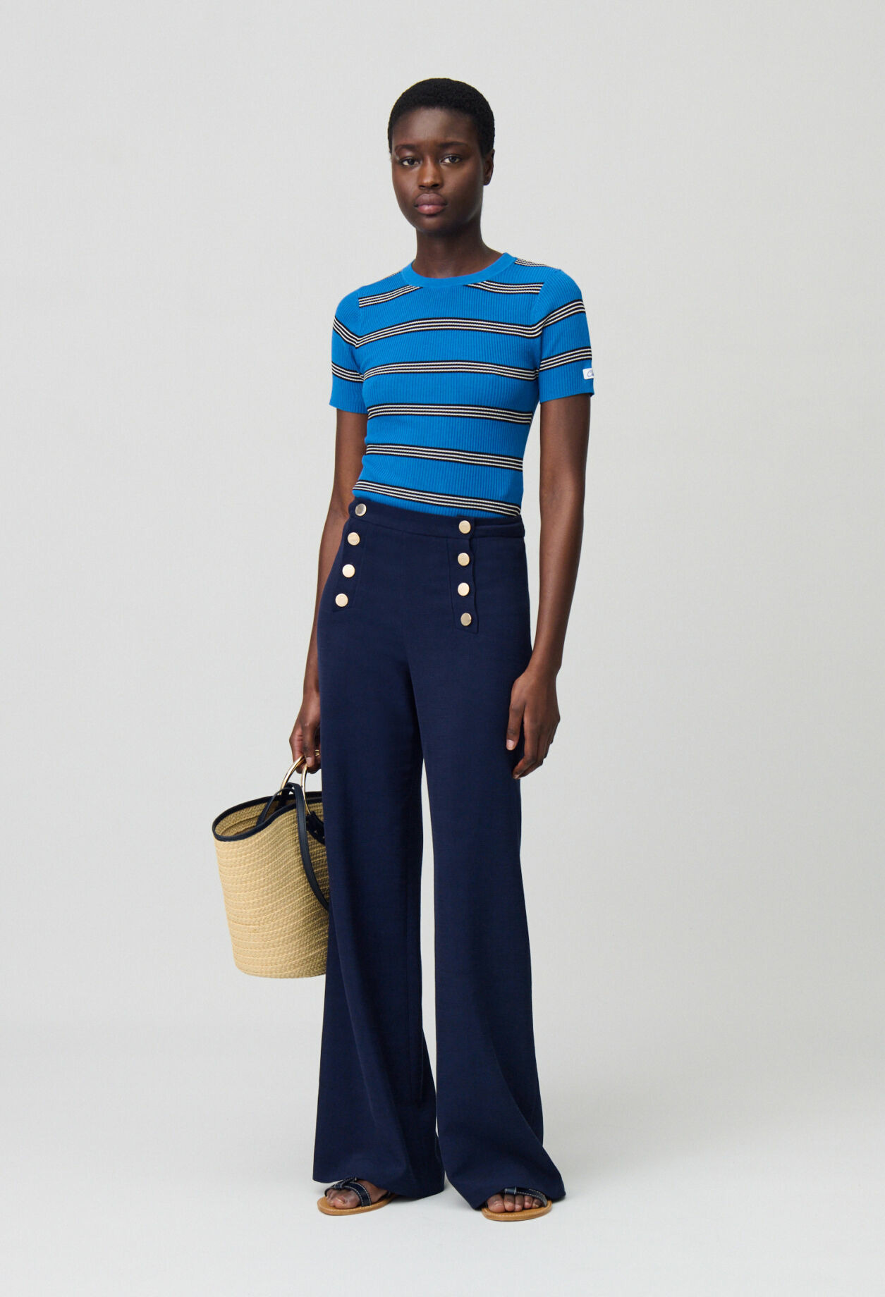 Pantalon droit à pont