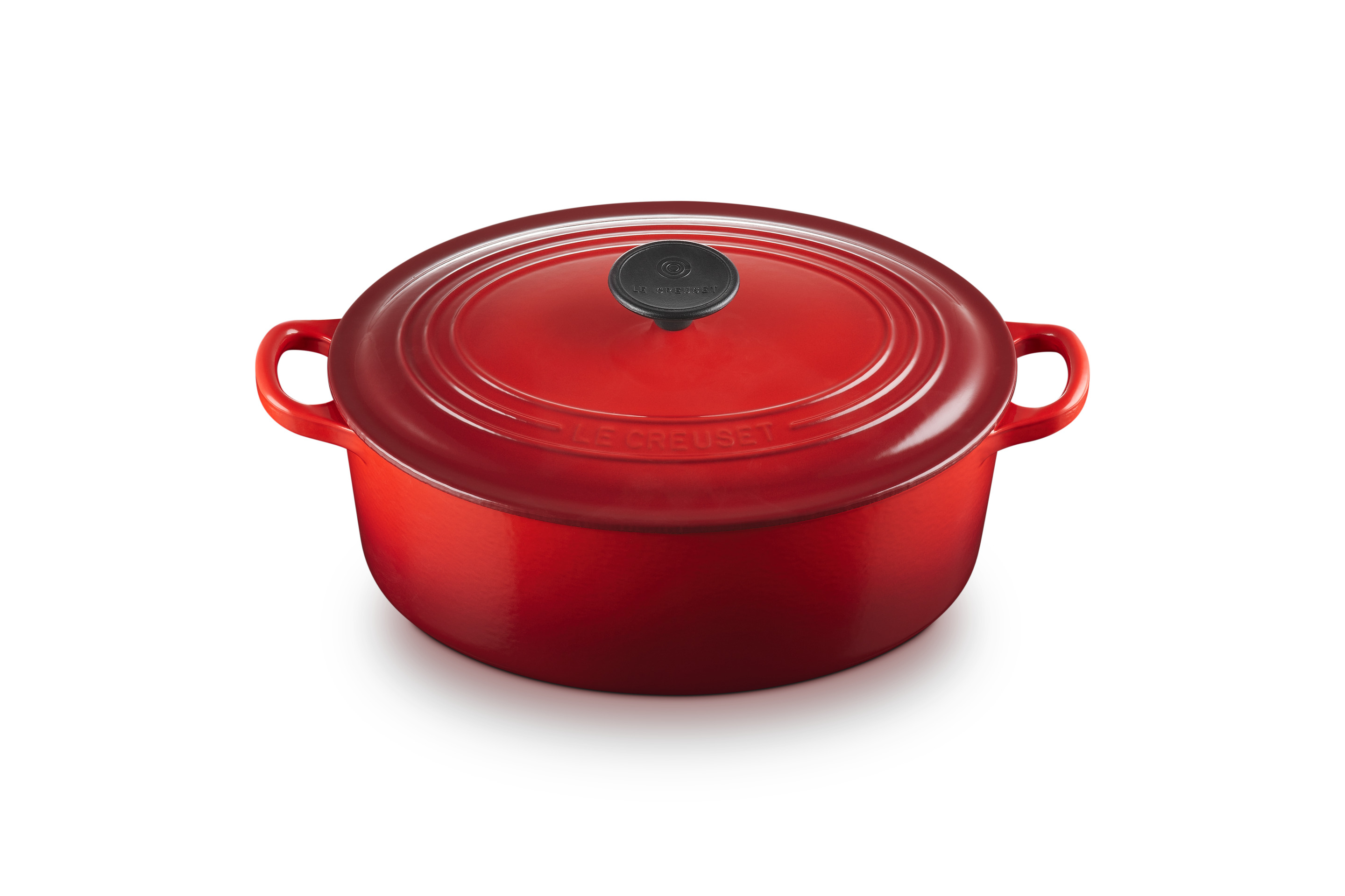 Cocotte ovale 27cm en fonte émaillée cerise