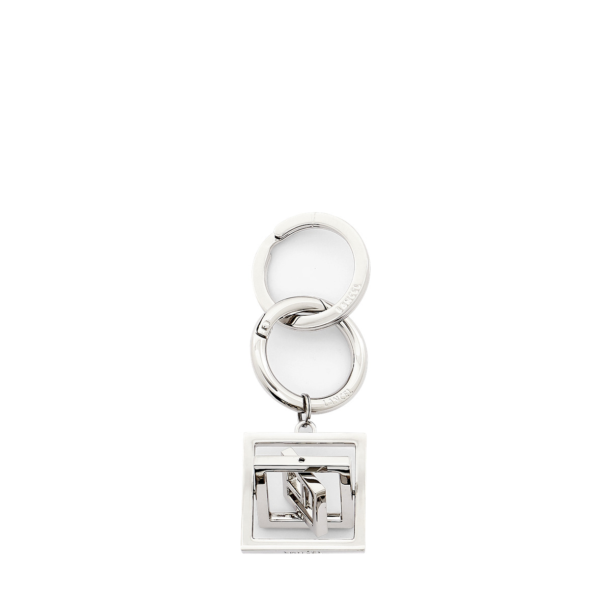 Logo Carré L - Porte-clés charms - Petit modèle - Nickel Brillant