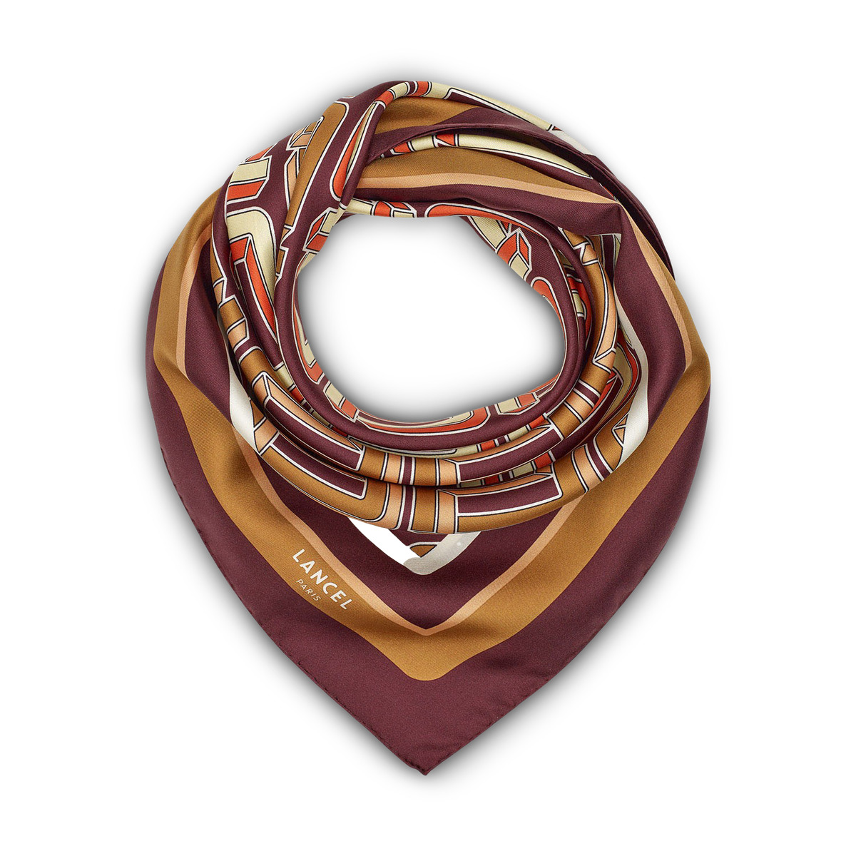 Motif Double L All Over - Carré - Grand modèle - Multico Cassis