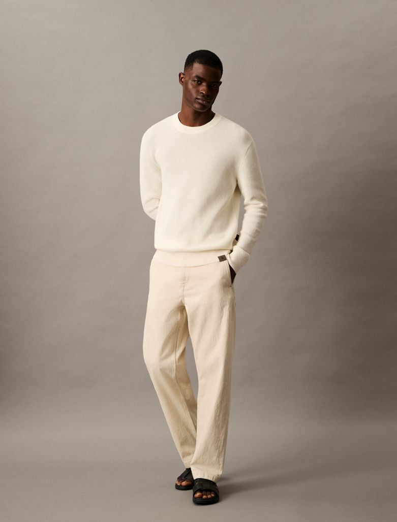 PANTALONS EN LIN ET COTON AVEC COUTURE LATÉRALE