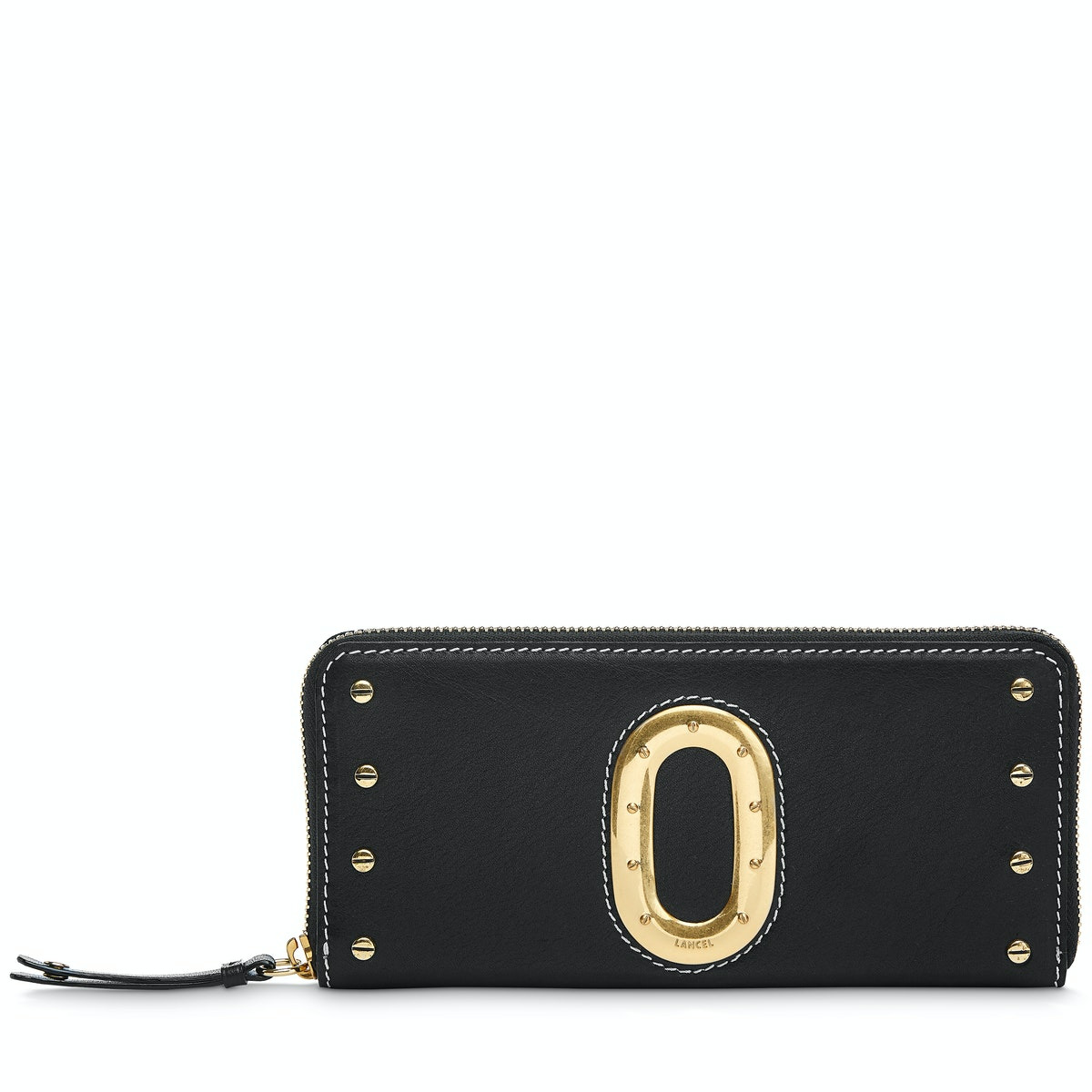 Romane de Lancel - Portefeuille slim zippé - Noir/Neige