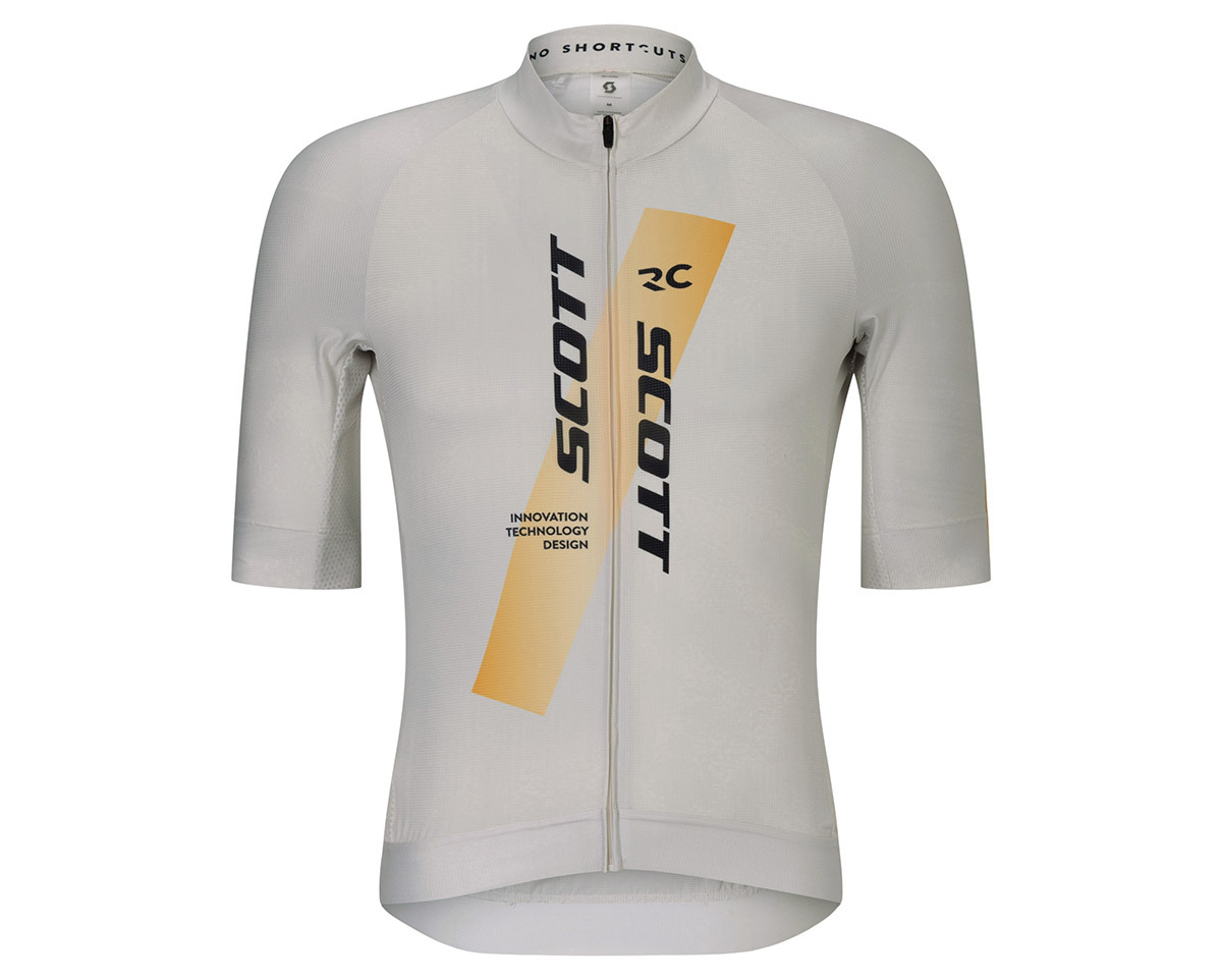 Maillot manches courtes Homme RC PRO Coton Blanc/Orange Brillant
