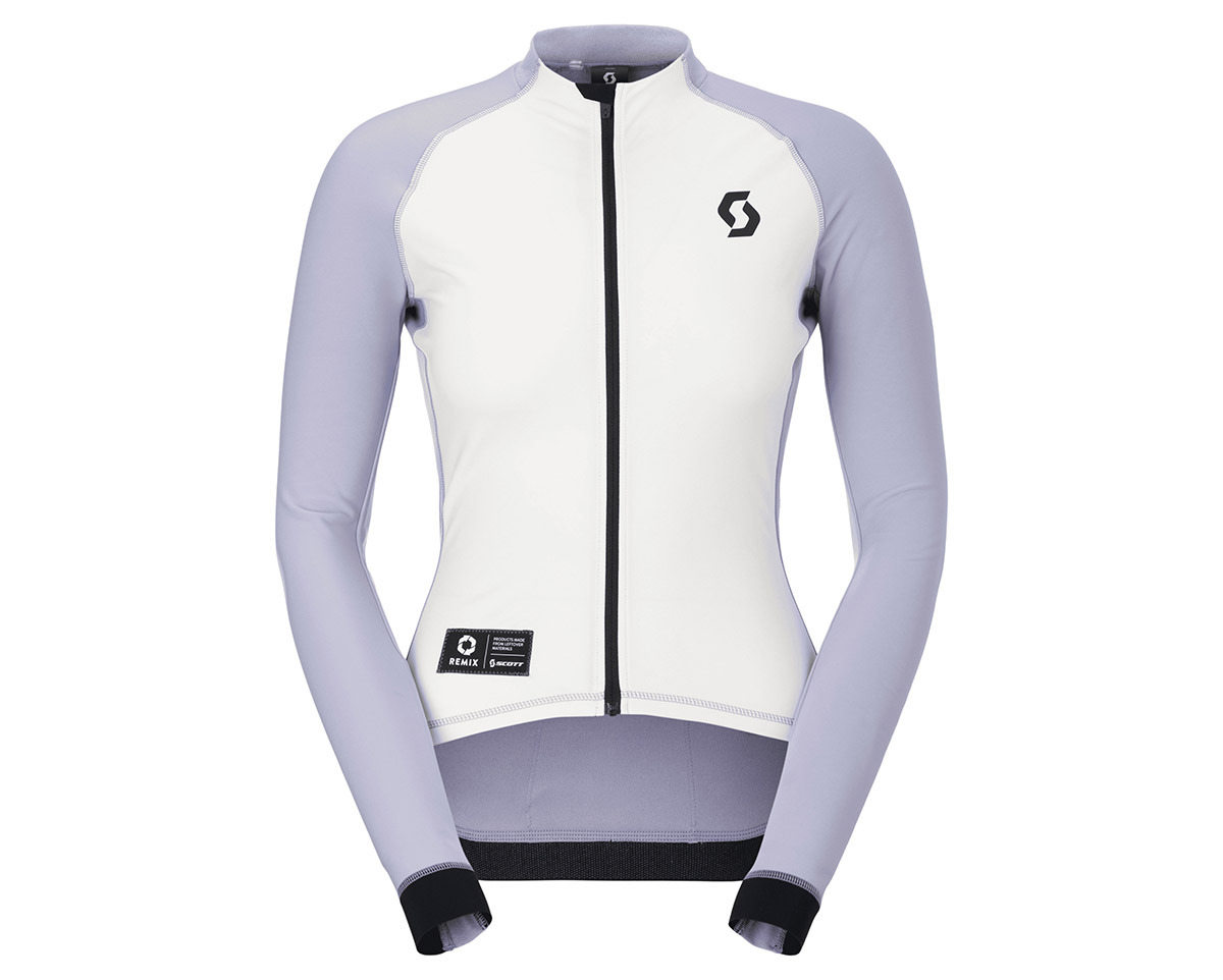 Maillot manches longues Femme RC PRO WARM REMIX Coton Blanc/Violet Chiné