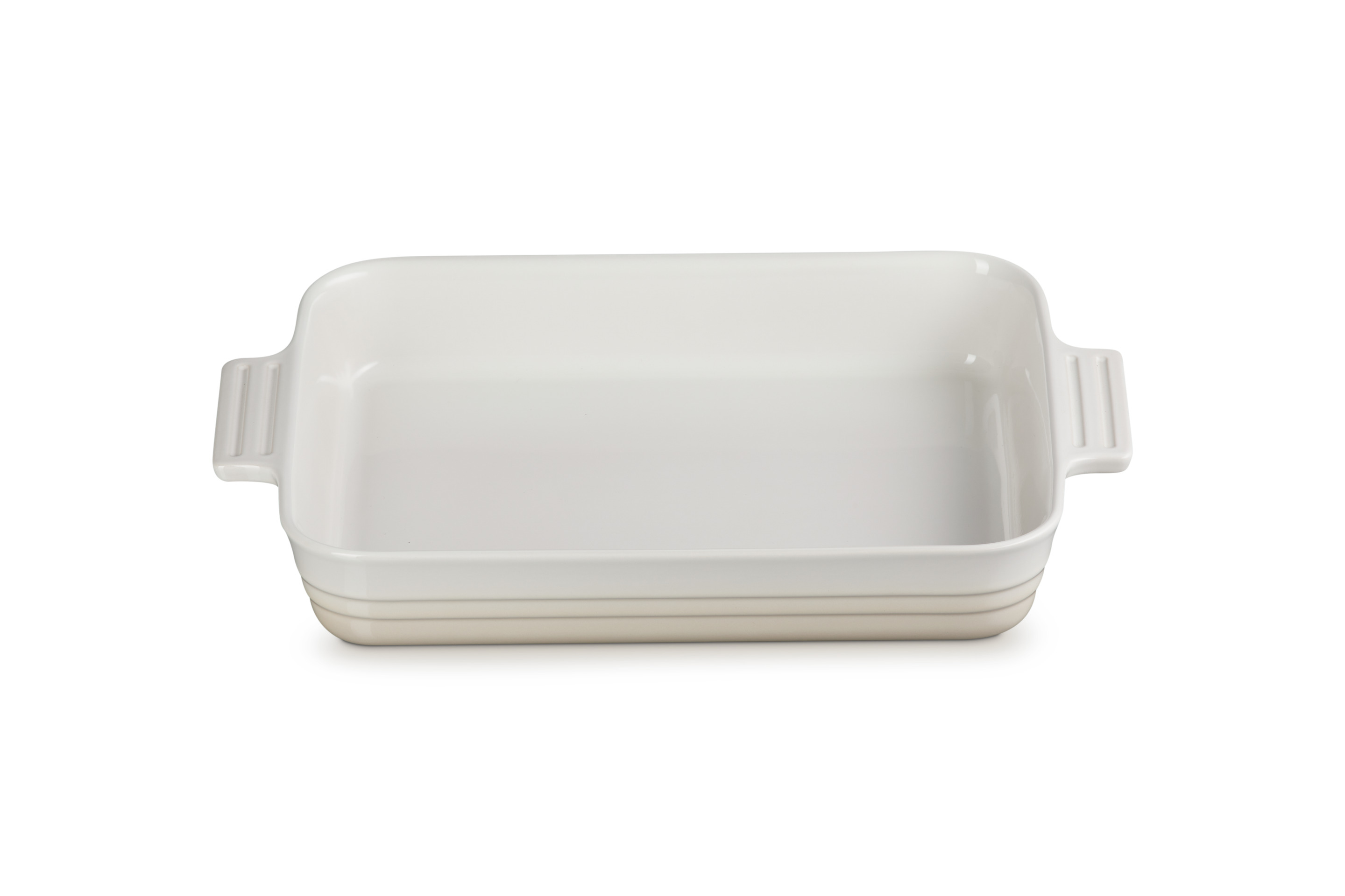 Plat rectangulaire classique 32cm en céramique meringue