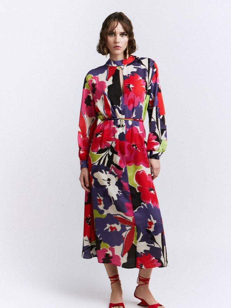 ชุดกระโปรงผู้หญิงทรงทูนิคพิมพ์ลาย