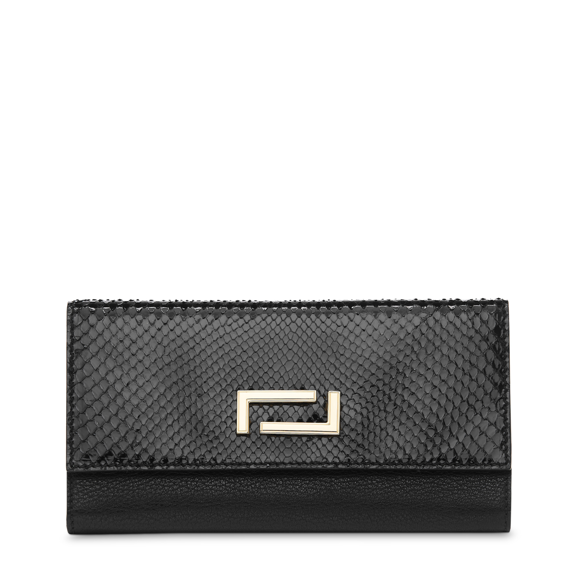 Pia de Lancel - Portefeuille slim rabat - Grand modèle - Noir