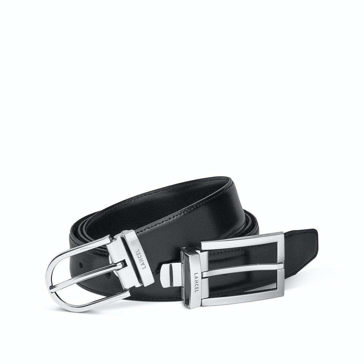 CEINTURES / COFFRET HOMME - COFFRET 2 BOUCLES 1 LANIERE - ARTHUR ET LEO 30 ARGENTE BRILLANT