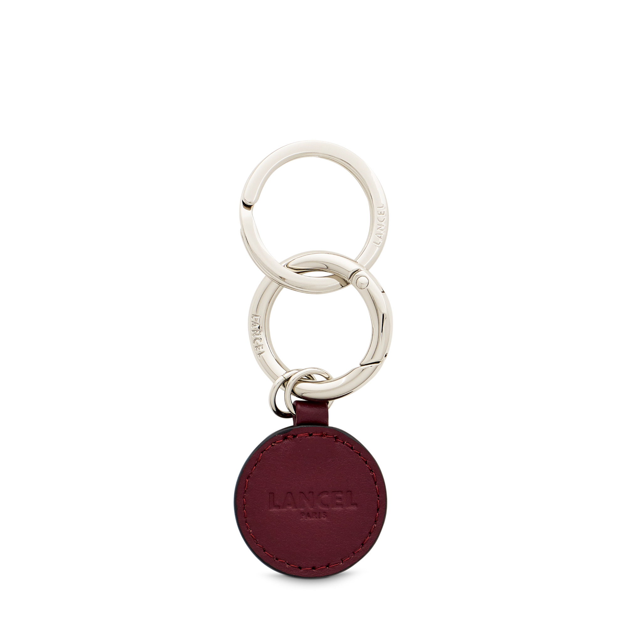 Charms de Lancel - Base tag cuir - Cassis