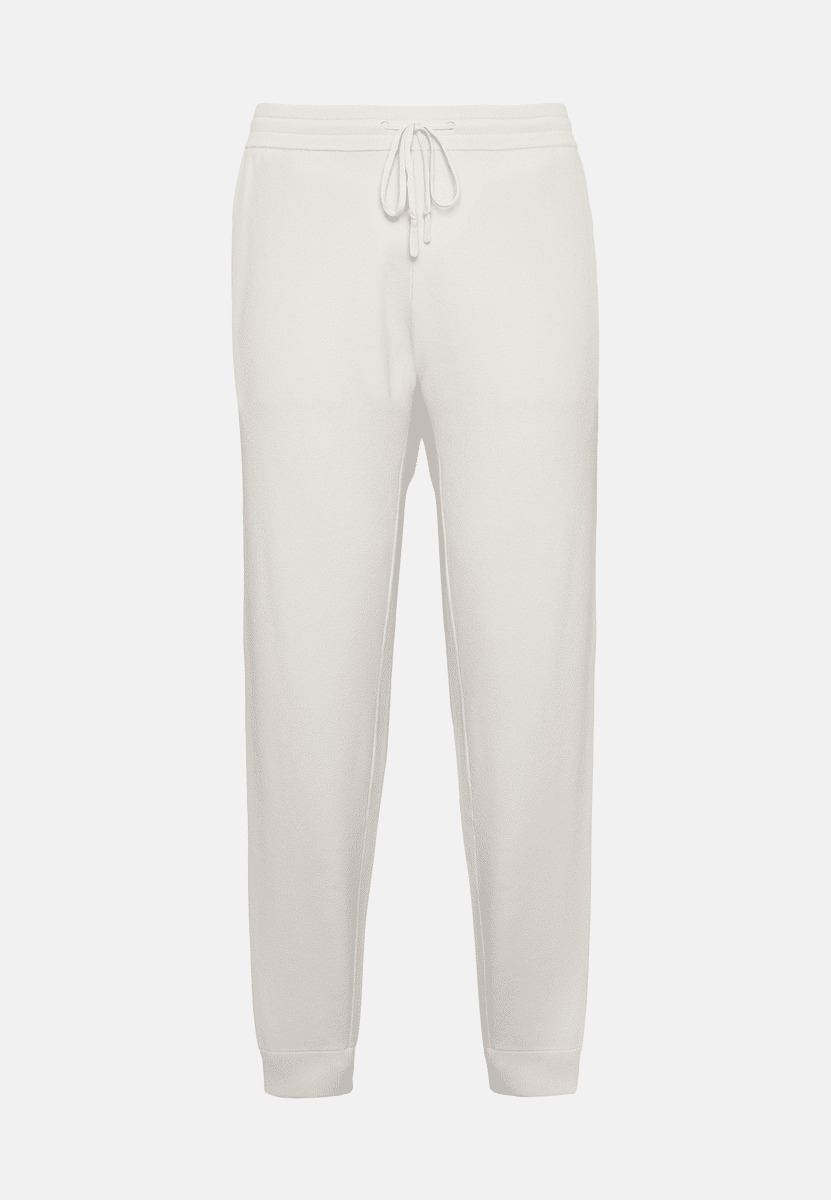 Pantalon En Maille En Coton Technique Crème