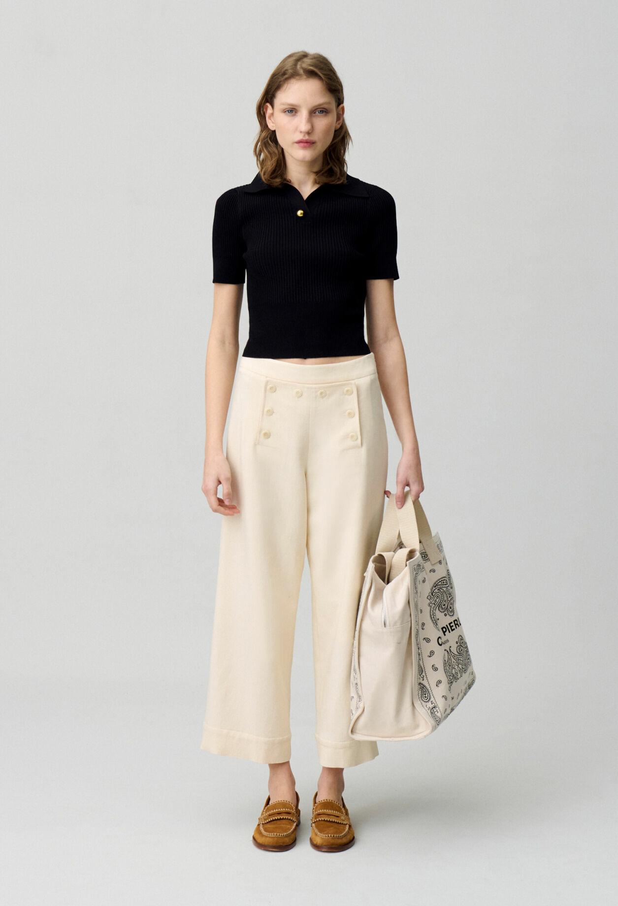 Pantalon droit à pont