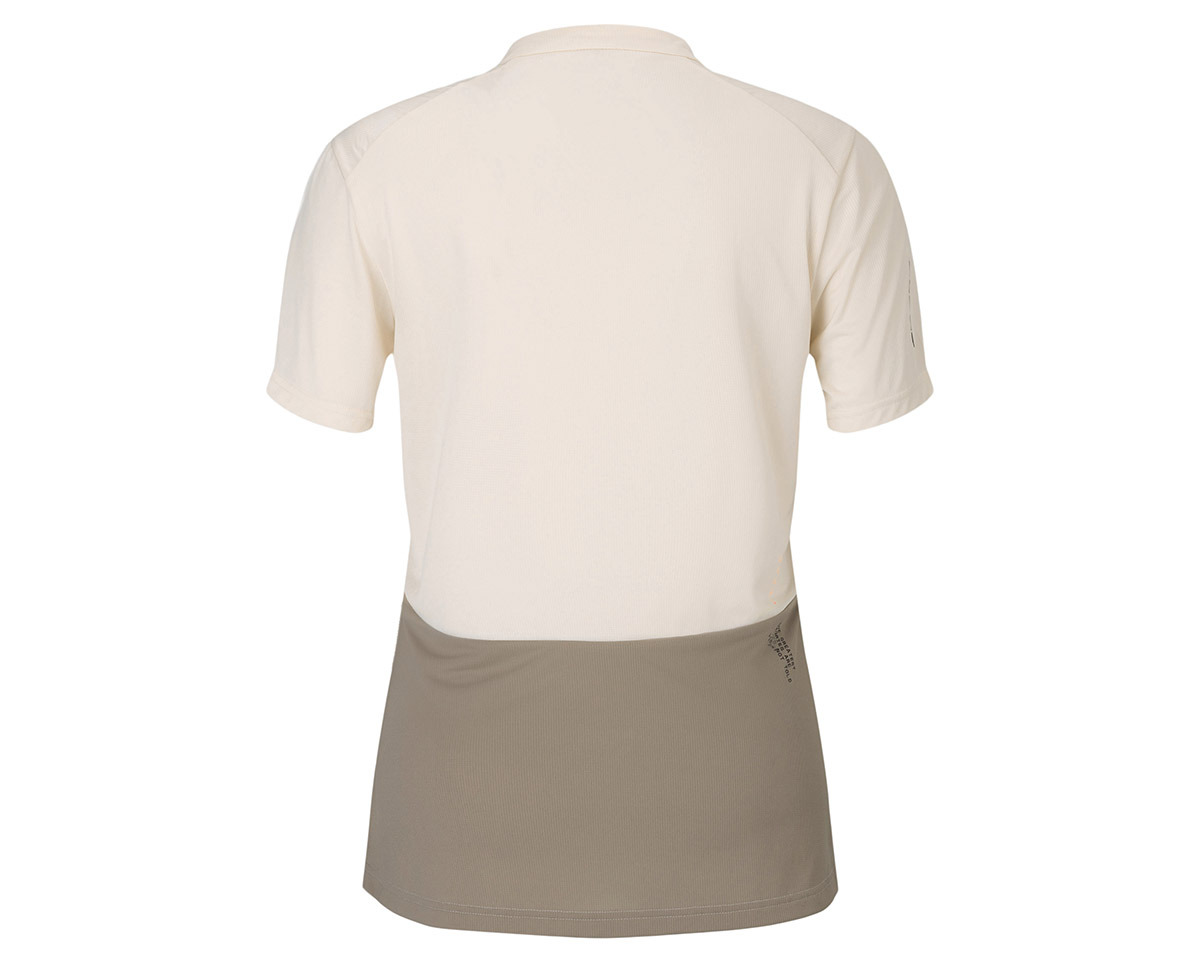 Maillot manches courtes Femme VERTIC ZIP Coton Blanc/Beige