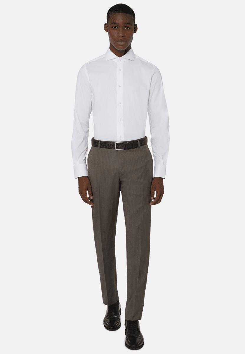 Chemise Blanche En Coton Nylon Extensible Slim