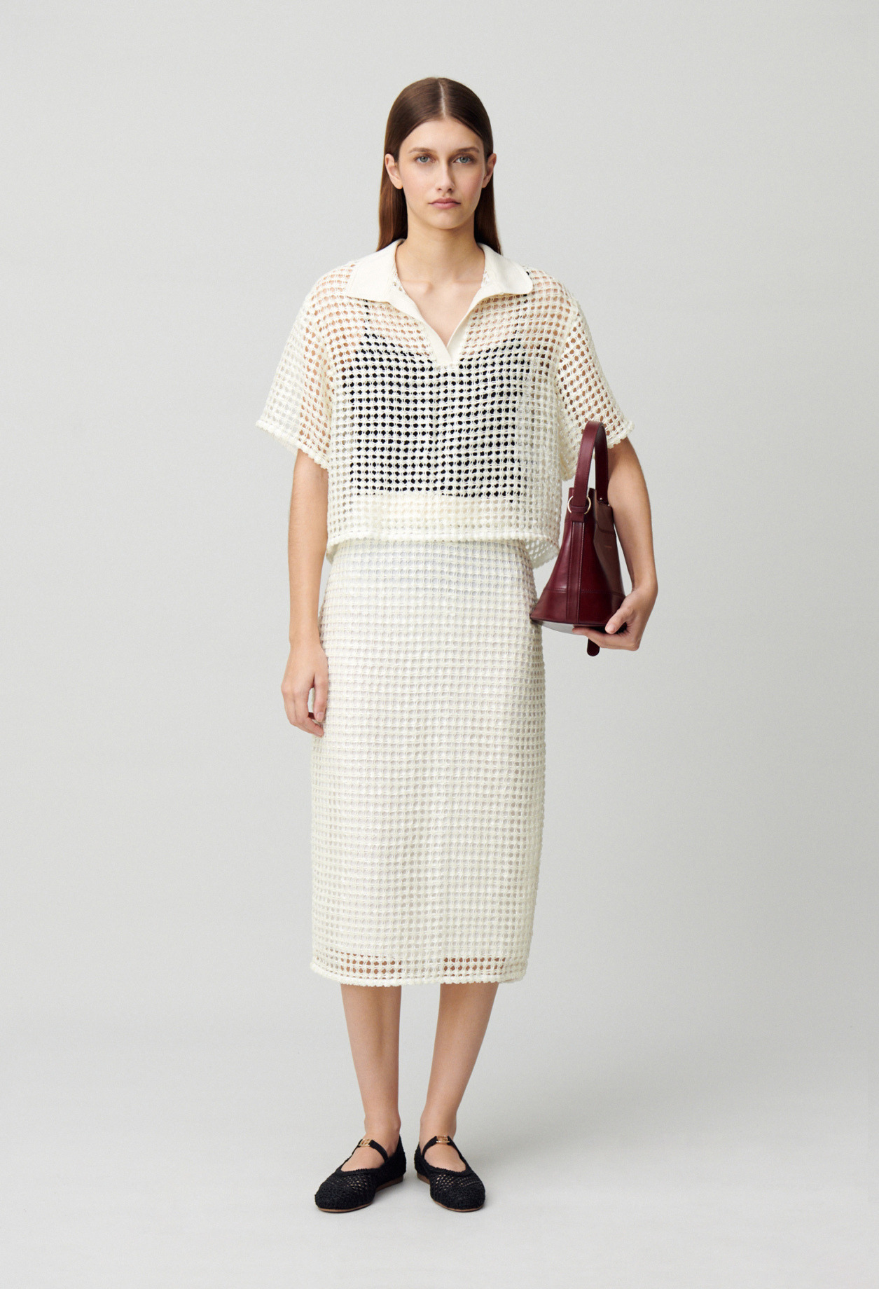 Top manches courtes crochet