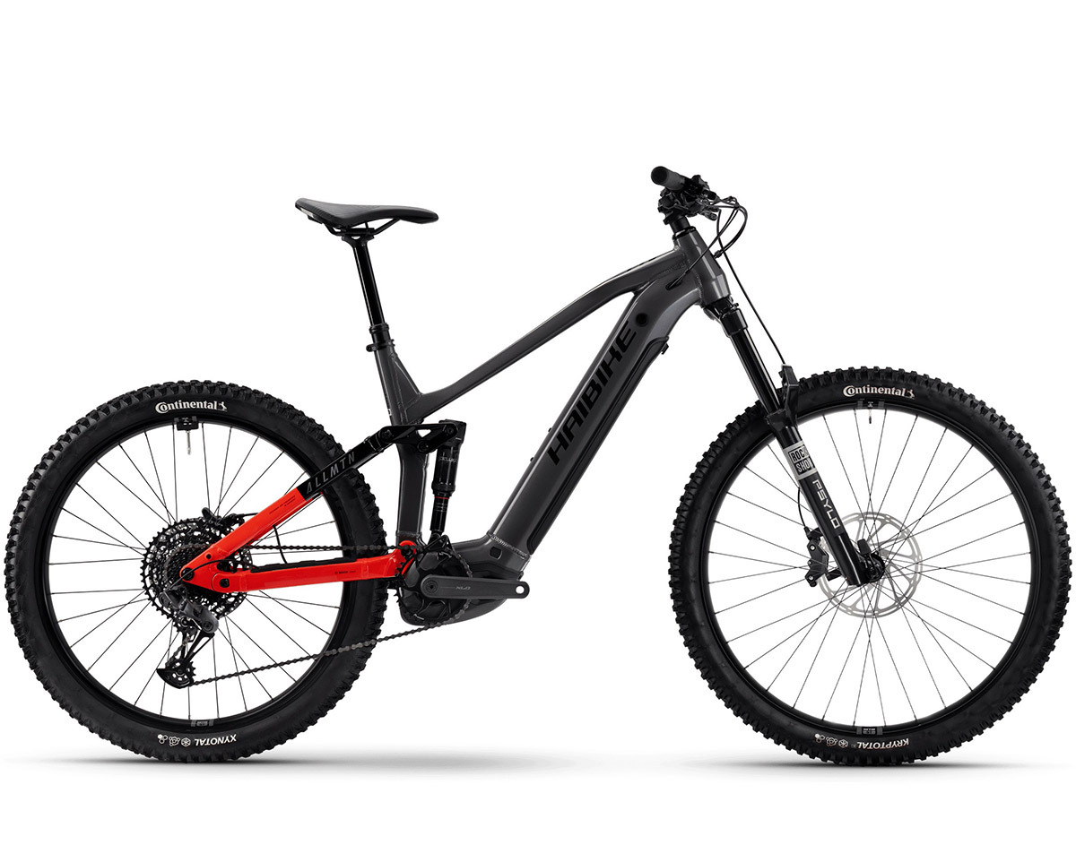 VTT tout suspendu électrique ALLMTN 4 Gris Foncé/Rouge