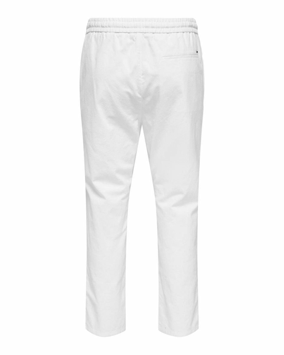 Pantalon de survetement Homme ONSLINUS CROP 0007 COT LIN PNT NOOS Blanc