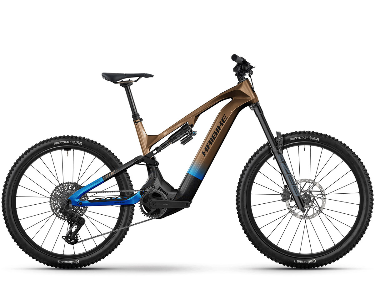 VTT tout suspendu électrique HYBE CF 9 Bronze/Bleu/Noir