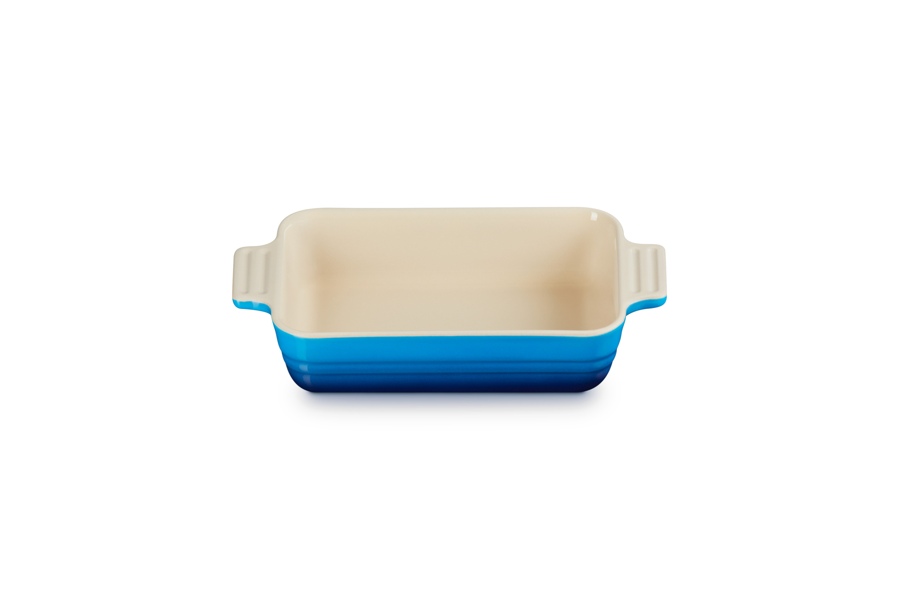 Plat rectangulaire classique 18cm en céramique bleu azur