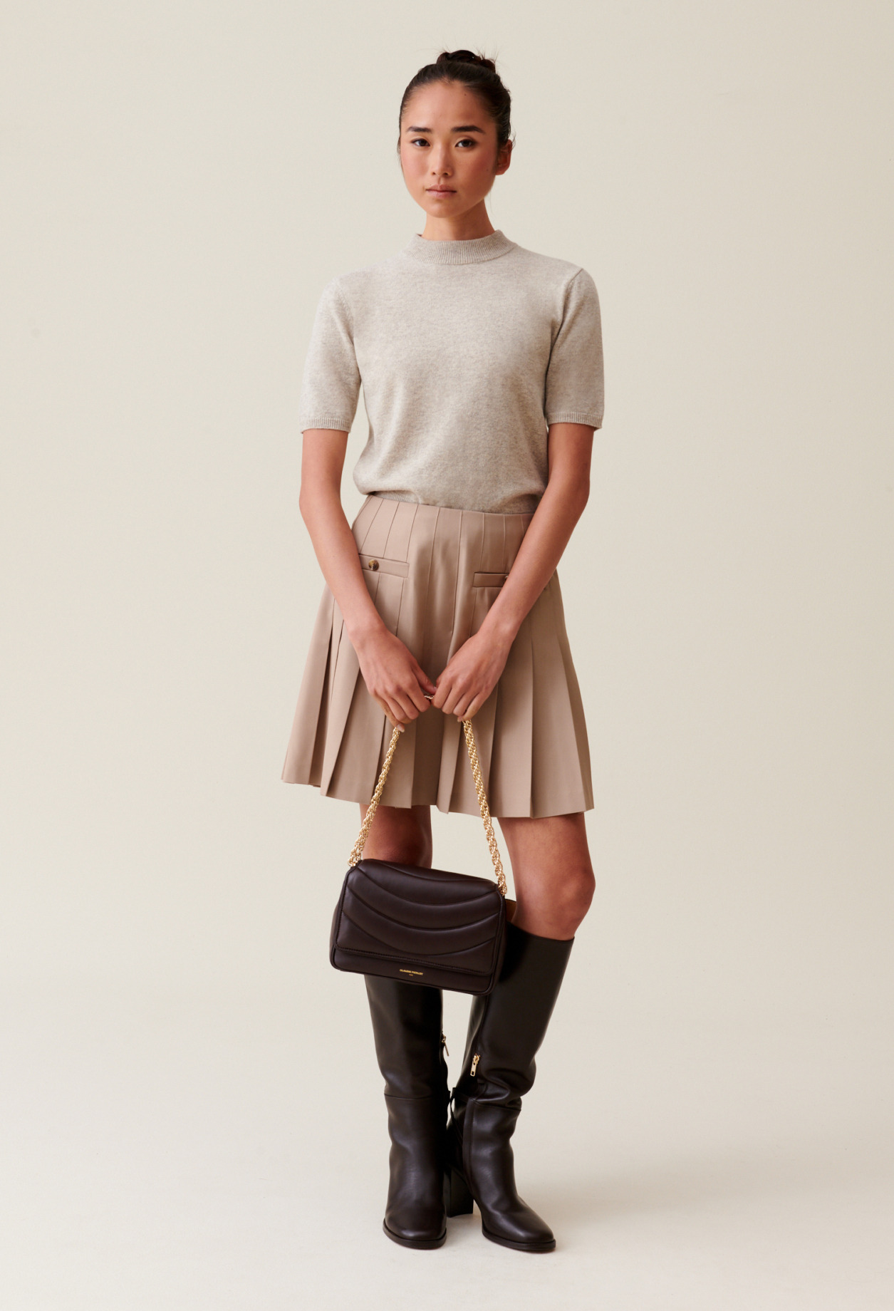 Jupe courte plissée