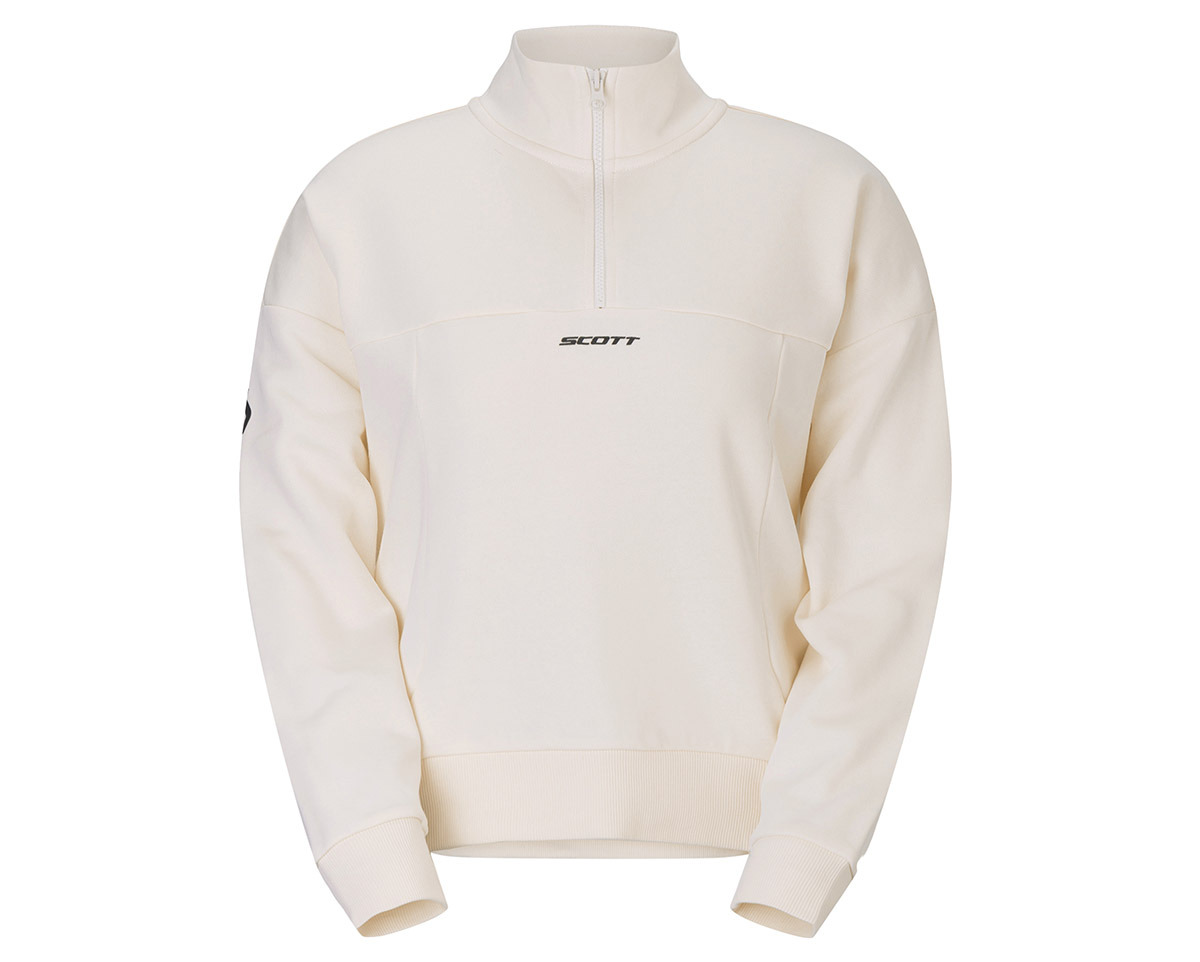 Sweat semi-zippé Femme HALFZIP Coton Blanc