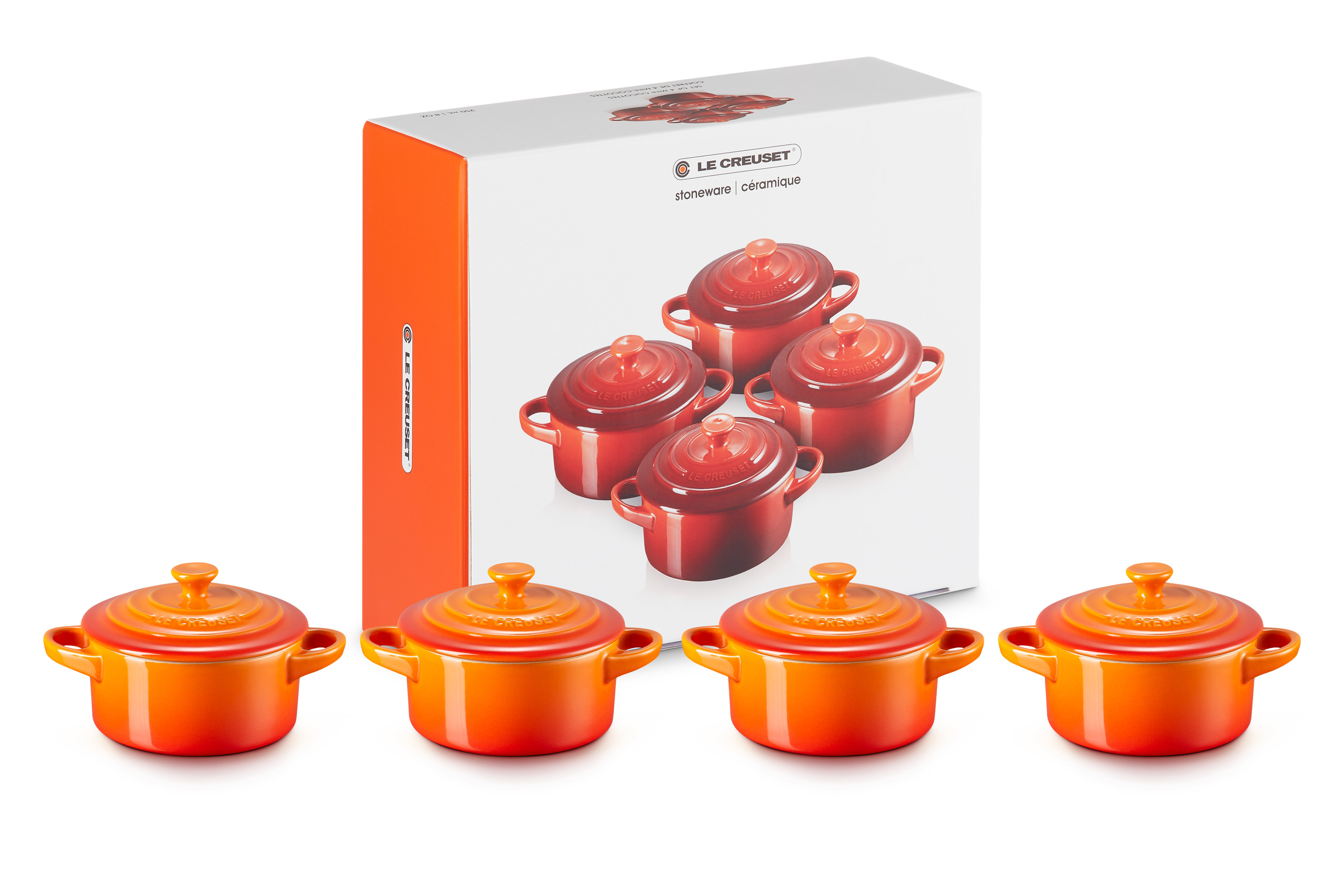 Coffret de 4 mini cocottes 250ml en céramique volcanique