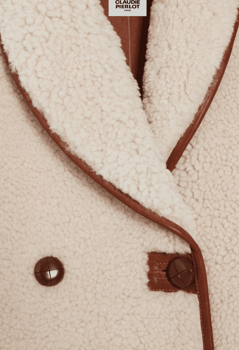 Manteau réversible peau lainée écru