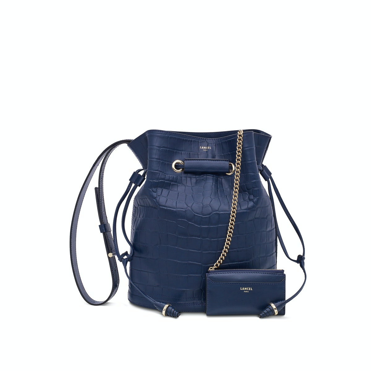 LE HUIT de Lancel - SAC SEAU L - Grand modèle - Bleu Petrole