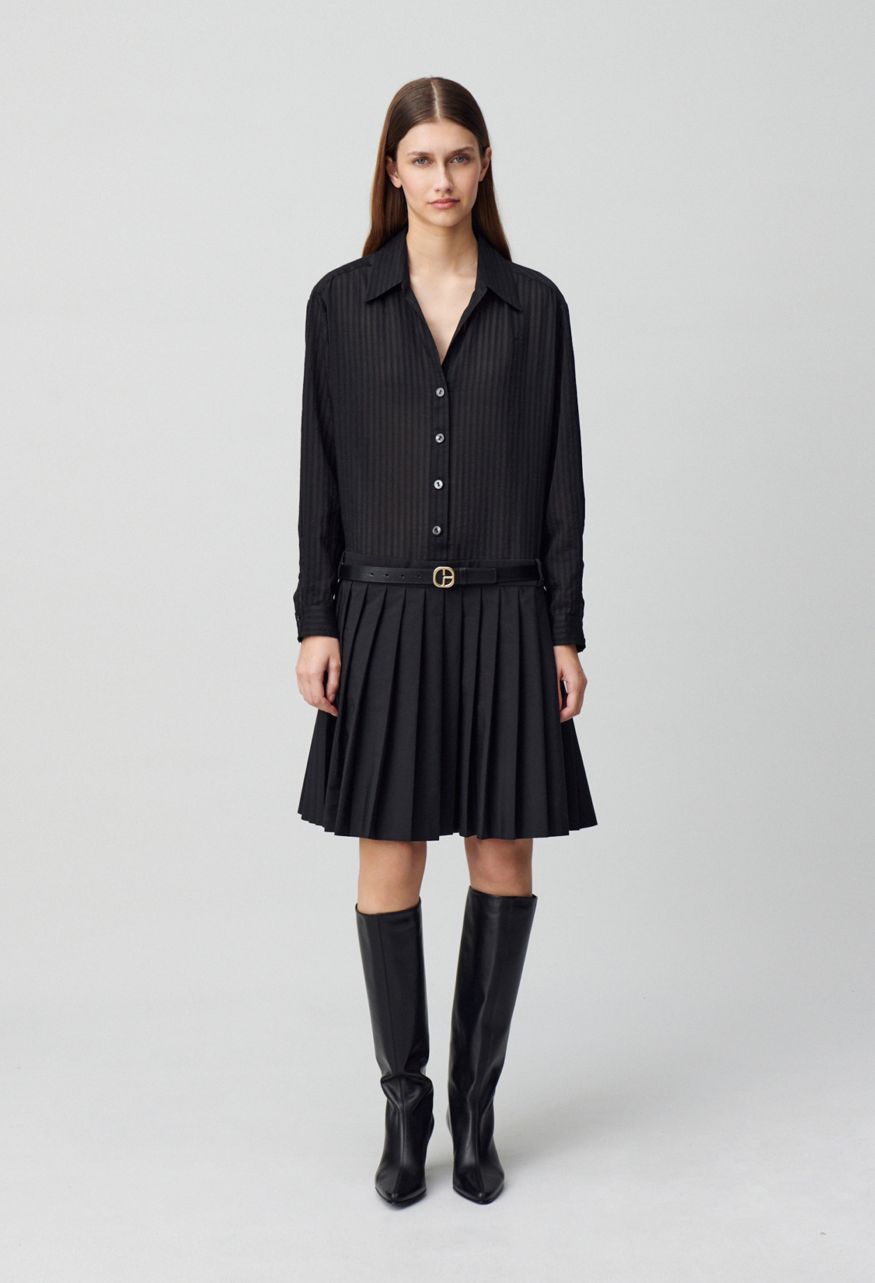 Robe bi-matière rayures