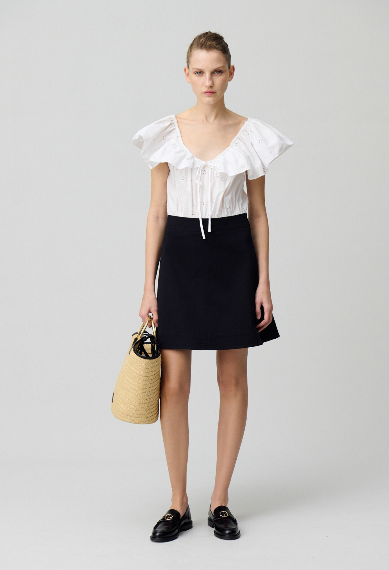 Robe courte bi-matières