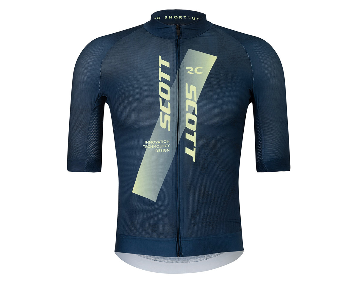 Maillot manches courtes Homme RC PRO Bleu Foncé/Jaune Acide