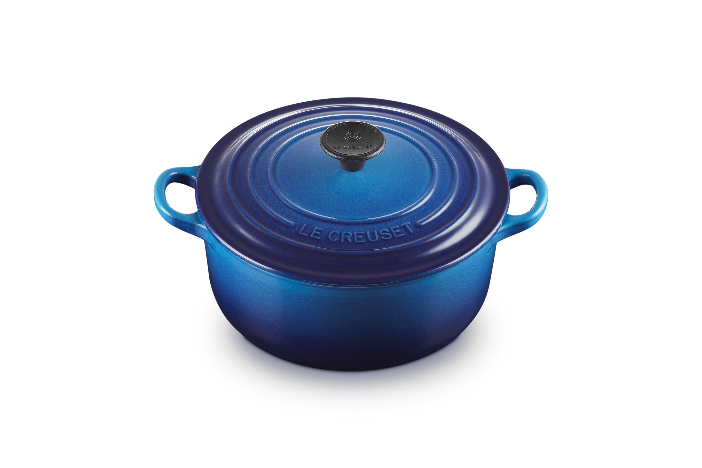 Cocotte ronde 20cm en fonte émaillée bleu azur