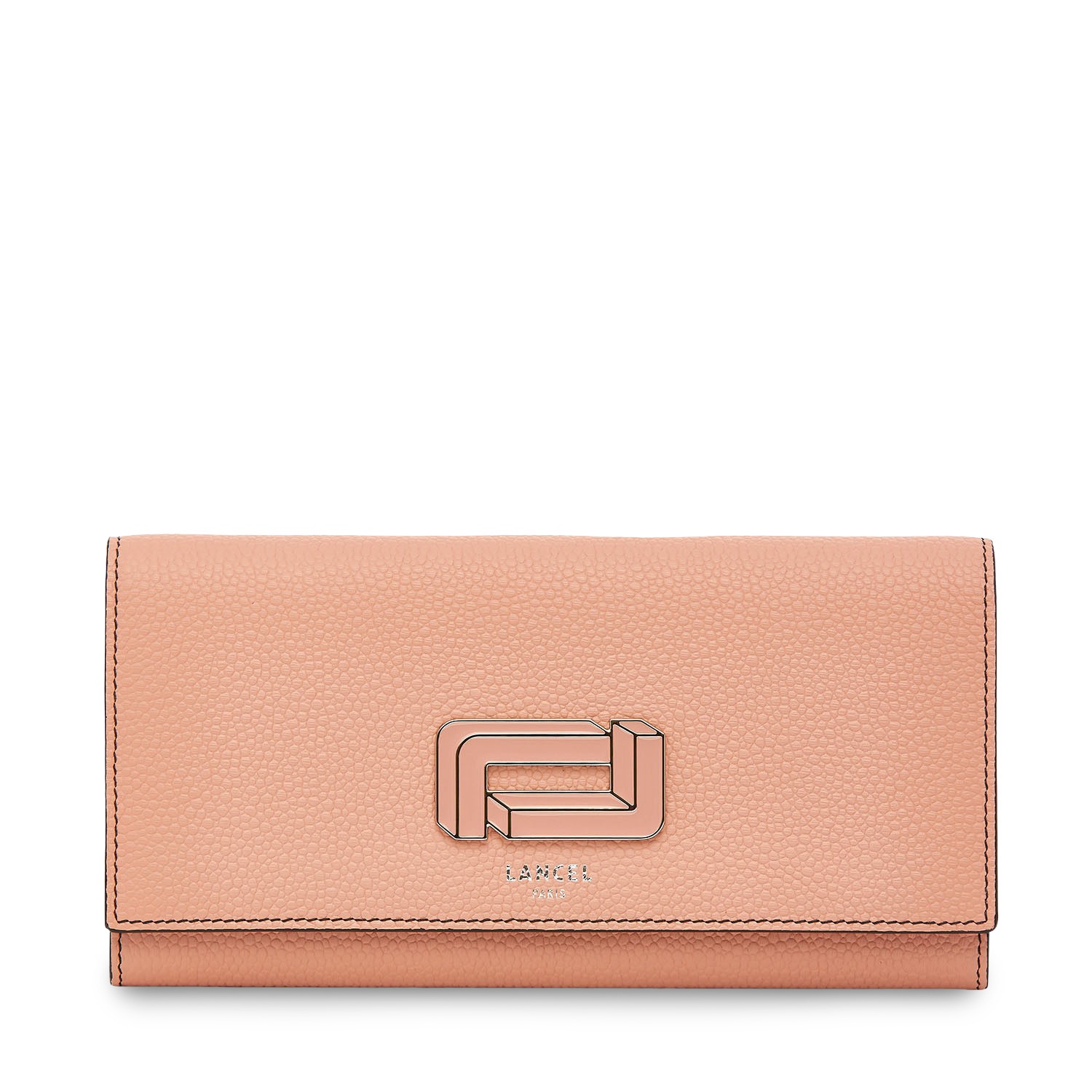Mia de Lancel - Portefeuille slim rabat - Grand modèle - Rose Sunset